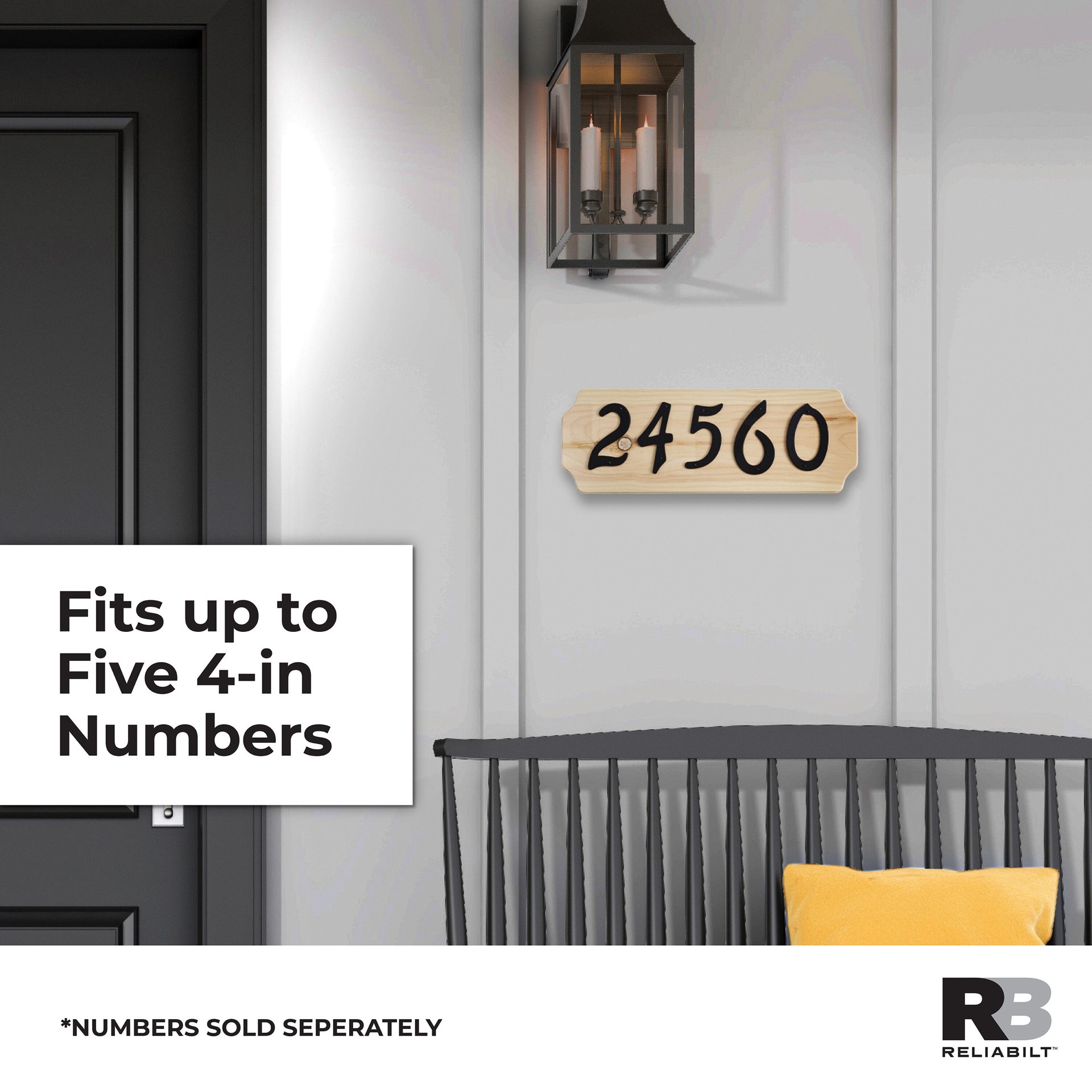 slide 4 of 6, RELIABILT 6-in H x 17-in W Brown Wood Address plaque, 1 ct