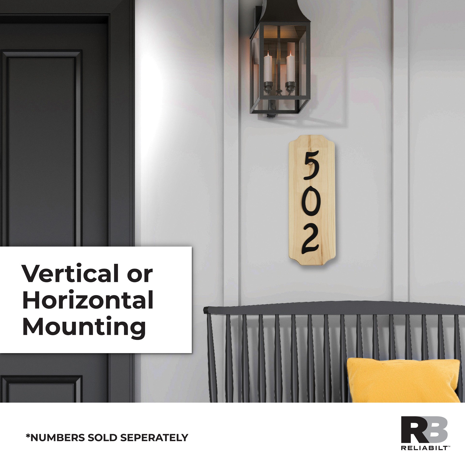 slide 5 of 6, RELIABILT 6-in H x 17-in W Brown Wood Address plaque, 1 ct