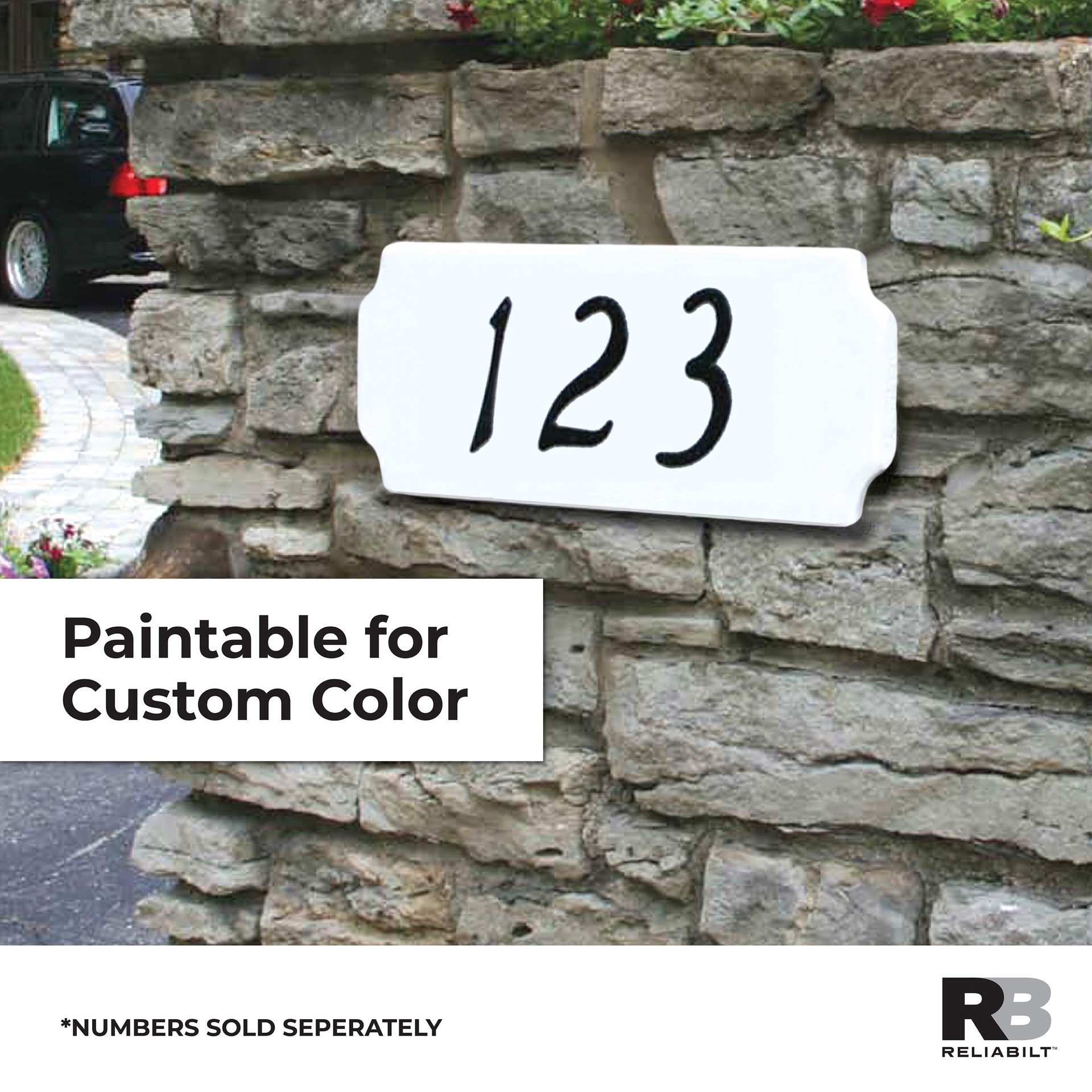 slide 6 of 6, RELIABILT 6-in H x 17-in W Brown Wood Address plaque, 1 ct
