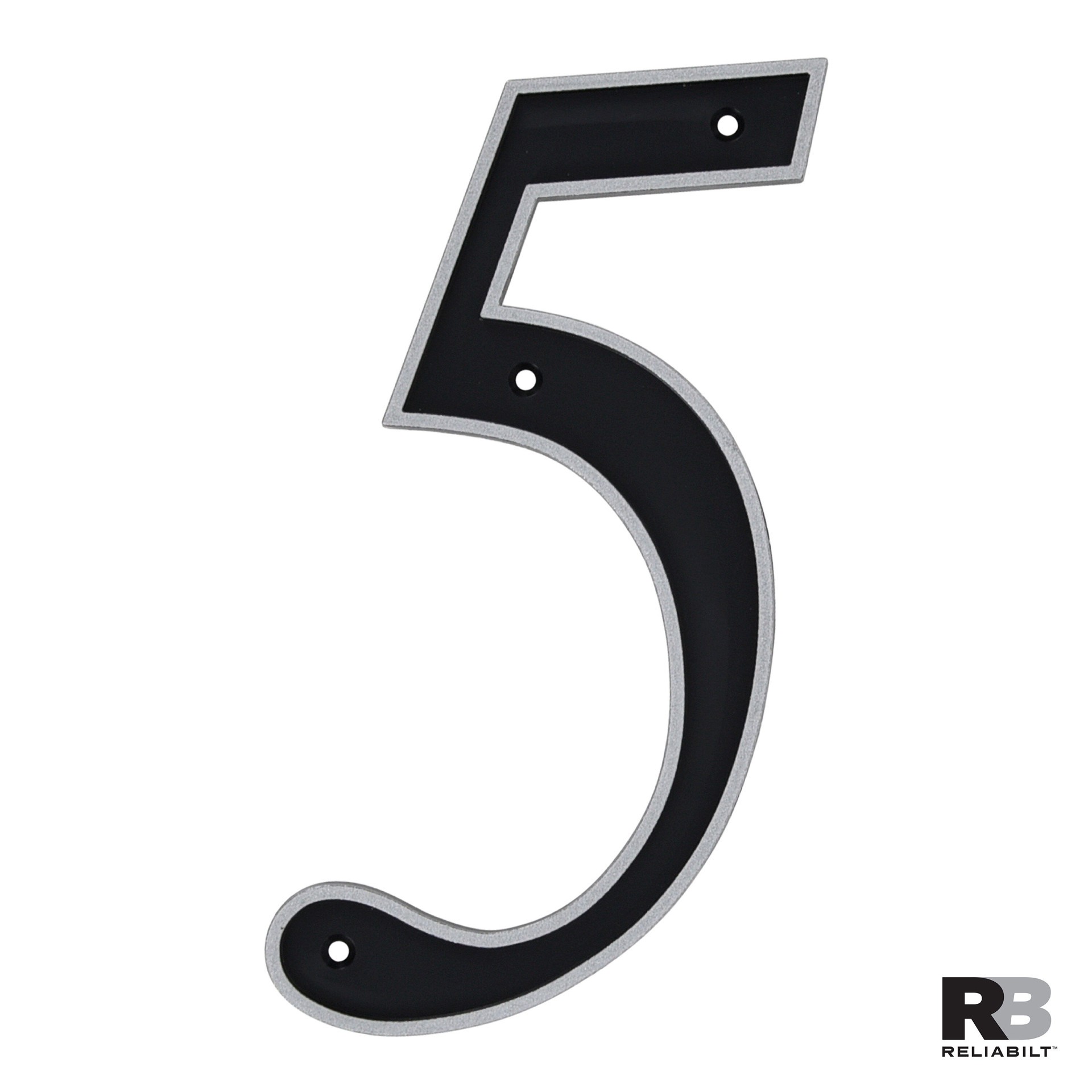 slide 3 of 6, RELIABILT 6-in Reflective Black Number 5, 1 ct