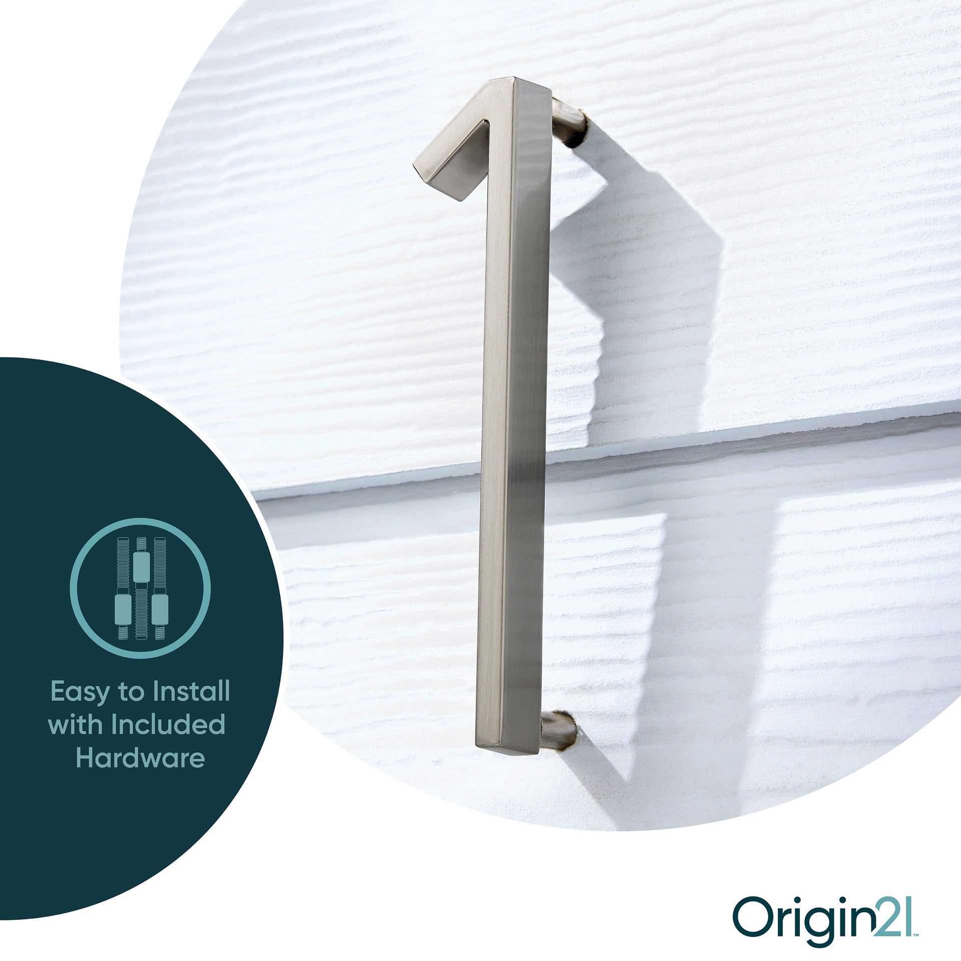 slide 4 of 6, Origin 21 Axel Park 5-in Satin Nickel Number 1, 1 ct