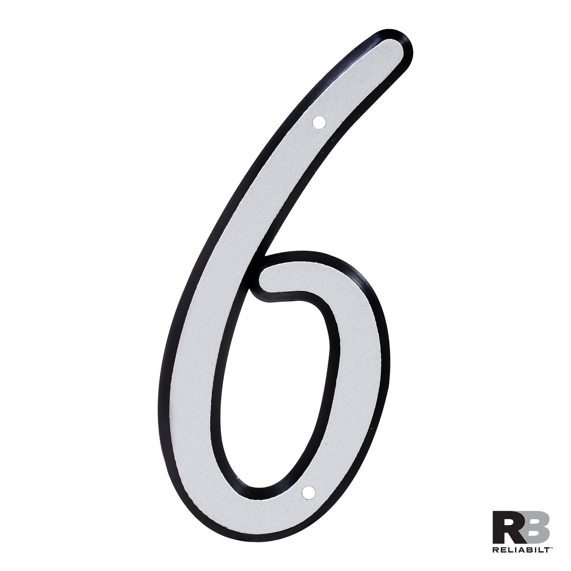 slide 3 of 6, RELIABILT 4-in Reflective Silver Number 6, 1 ct