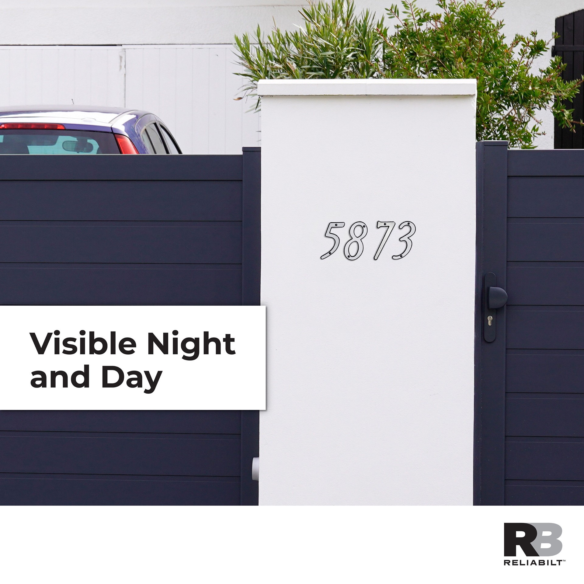 slide 4 of 6, RELIABILT 4-in Reflective Silver Number 6, 1 ct