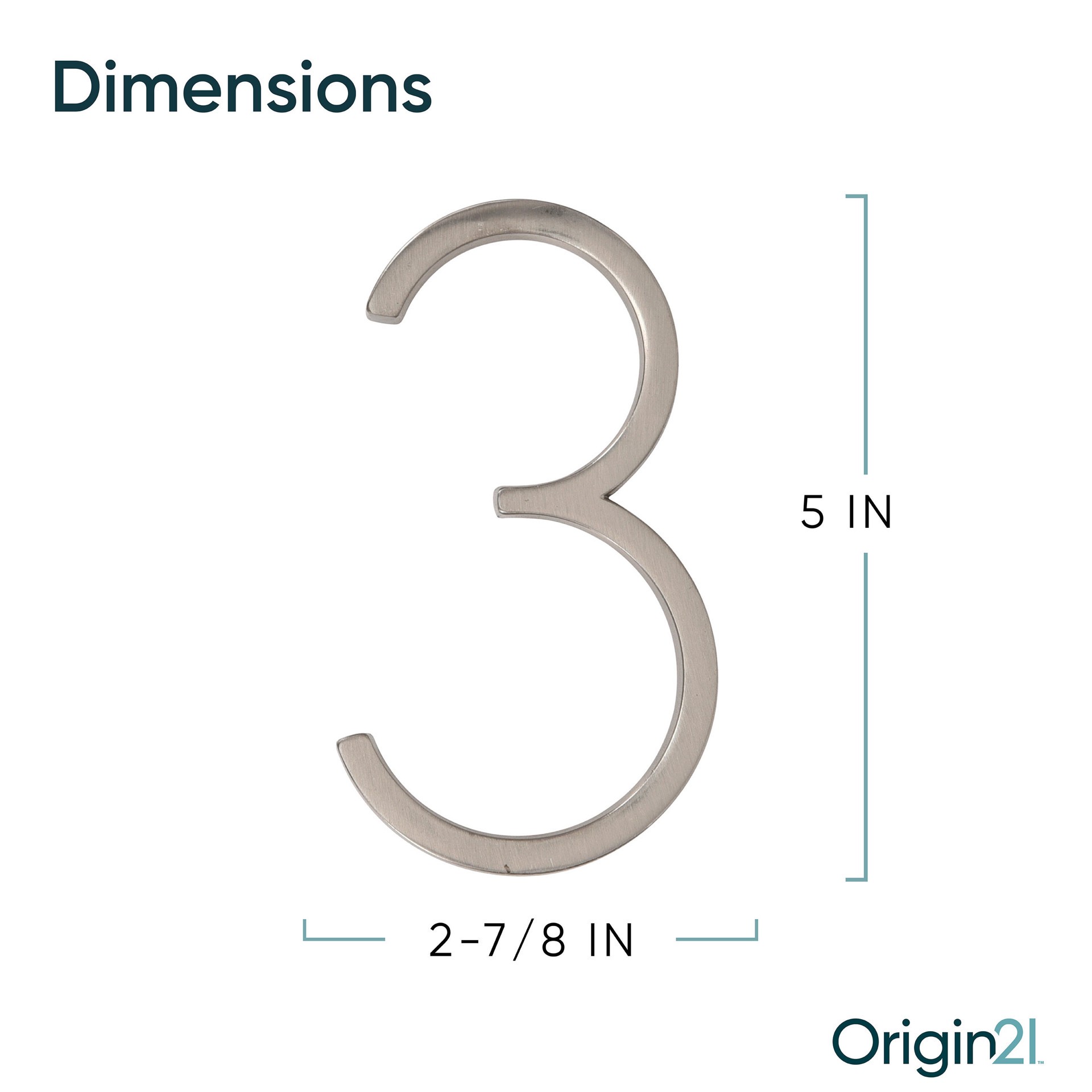 slide 3 of 6, Origin 21 Axel Park 5-in Satin Nickel Number 3, 1 ct