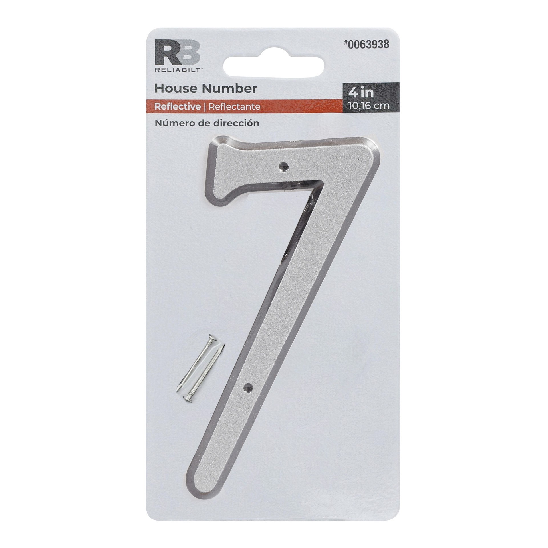 slide 1 of 6, RELIABILT 4-in Reflective Silver Number 7, 1 ct