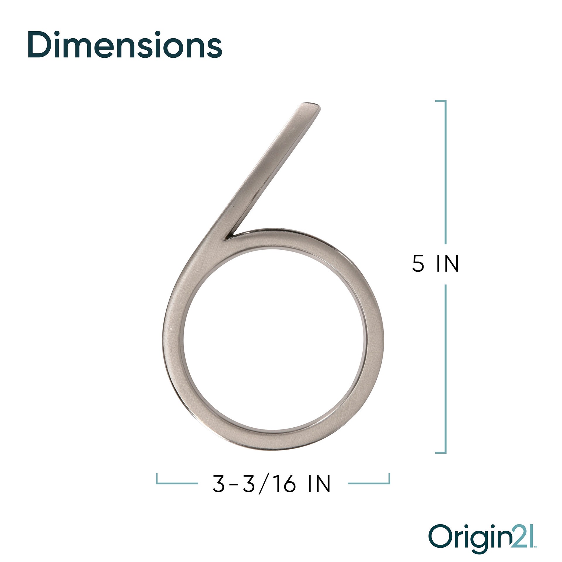 slide 3 of 6, Origin 21 Axel Park 5-in Satin Nickel Number 6, 1 ct