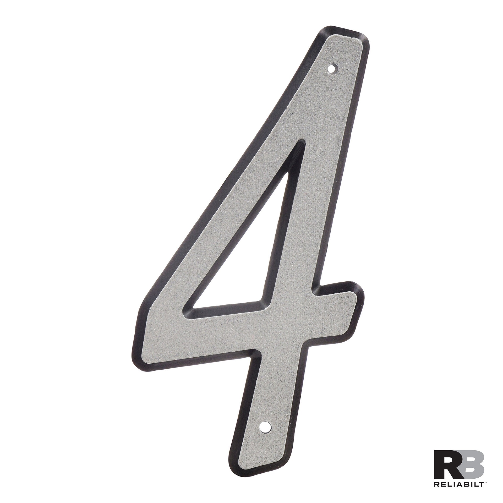 slide 3 of 6, RELIABILT 4-in Reflective Silver Number 4, 1 ct