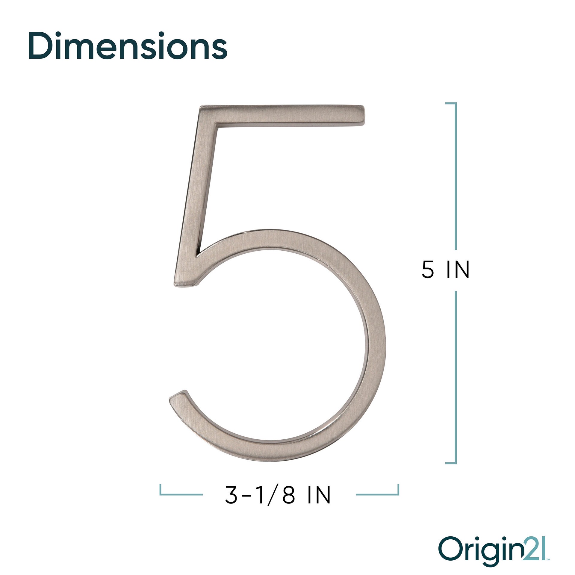 slide 3 of 6, Origin 21 Axel Park 5-in Satin Nickel Number 5, 1 ct
