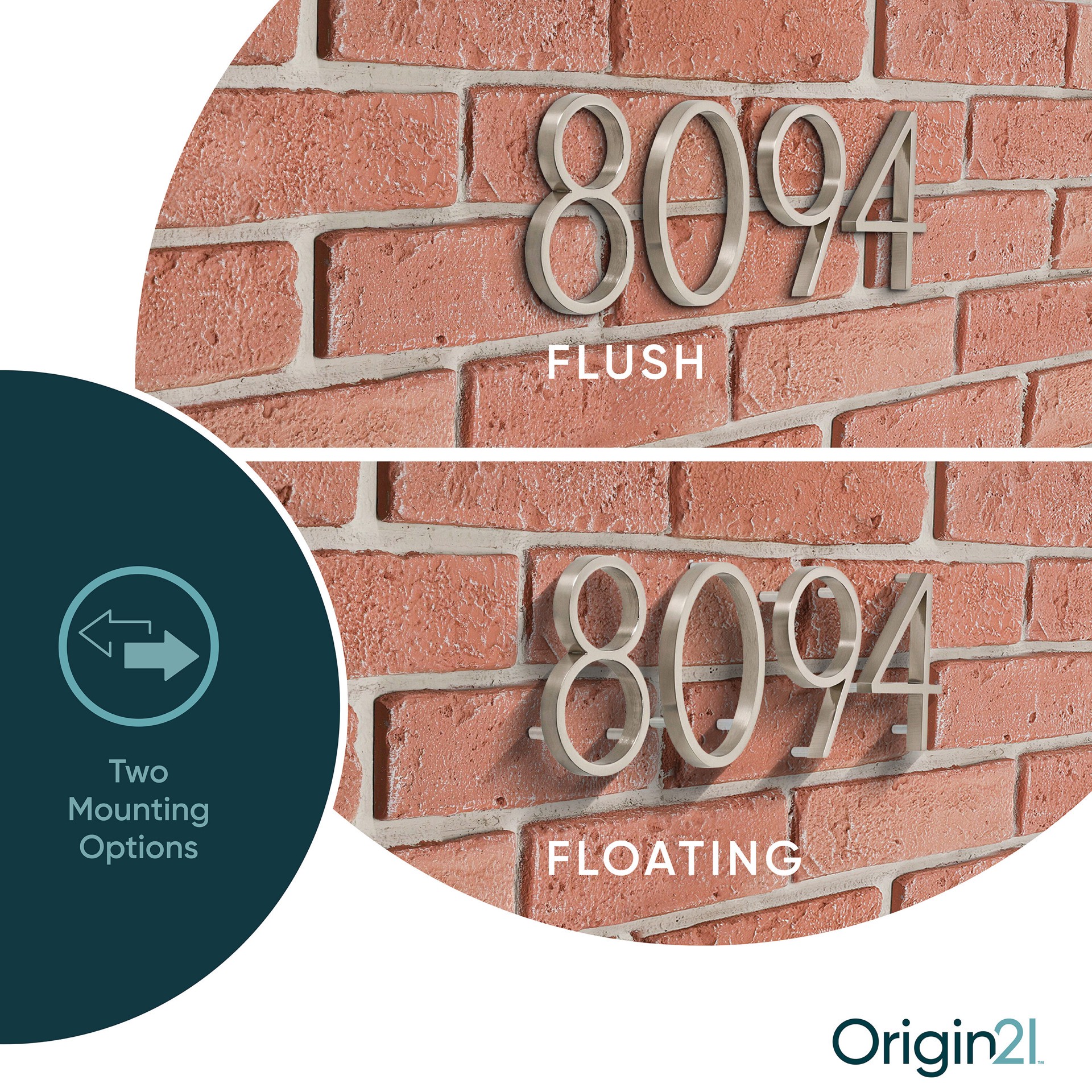 slide 5 of 6, Origin 21 Axel Park 5-in Satin Nickel Number 5, 1 ct