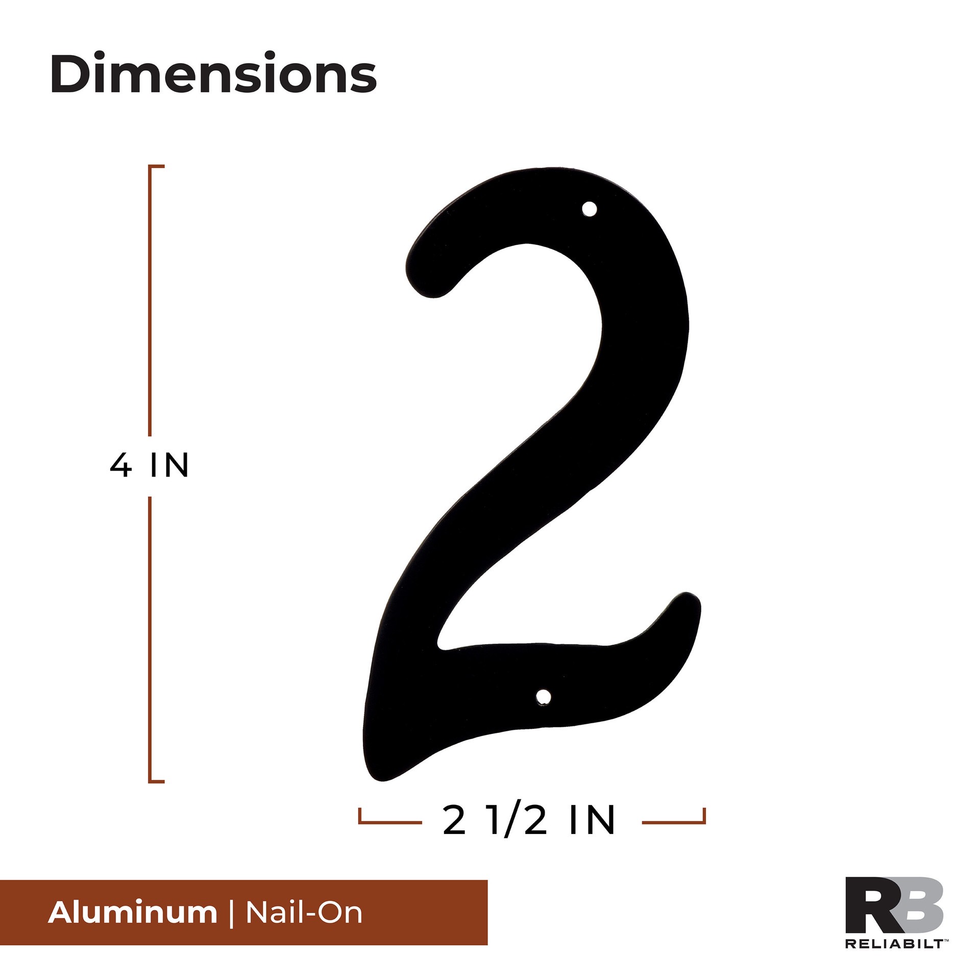slide 2 of 6, RELIABILT 4-in Black Number 2, 1 ct
