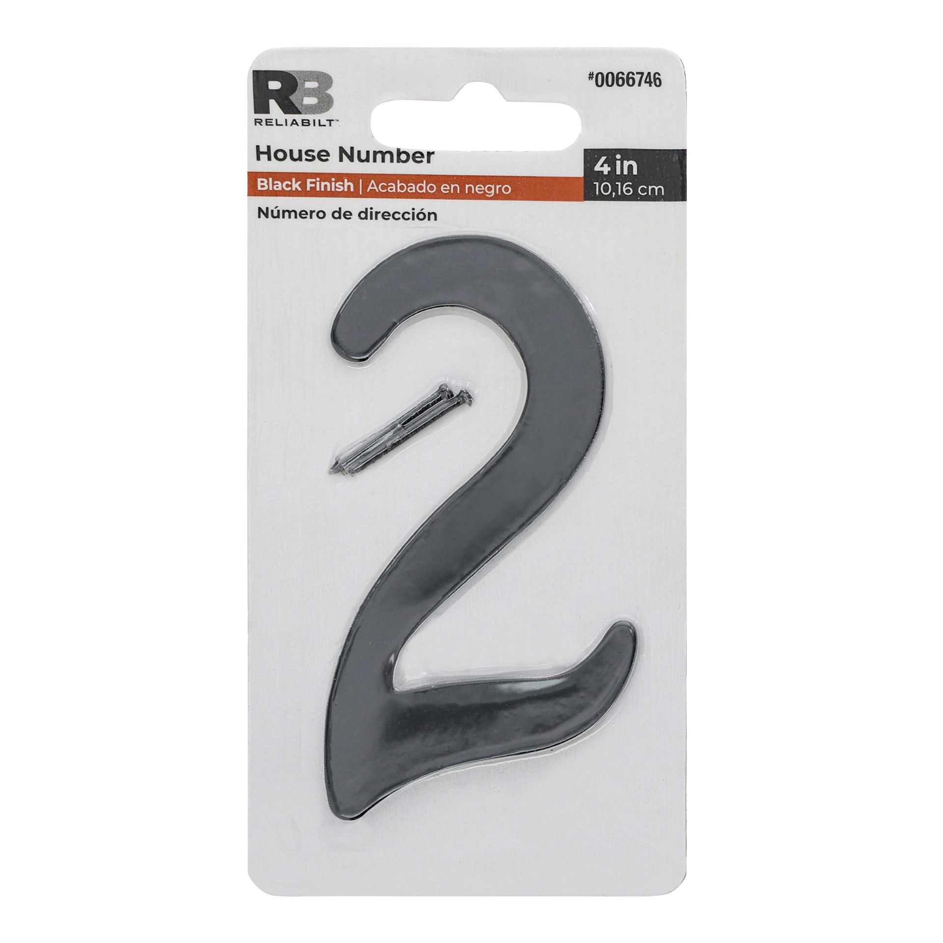 slide 1 of 6, RELIABILT 4-in Black Number 2, 1 ct