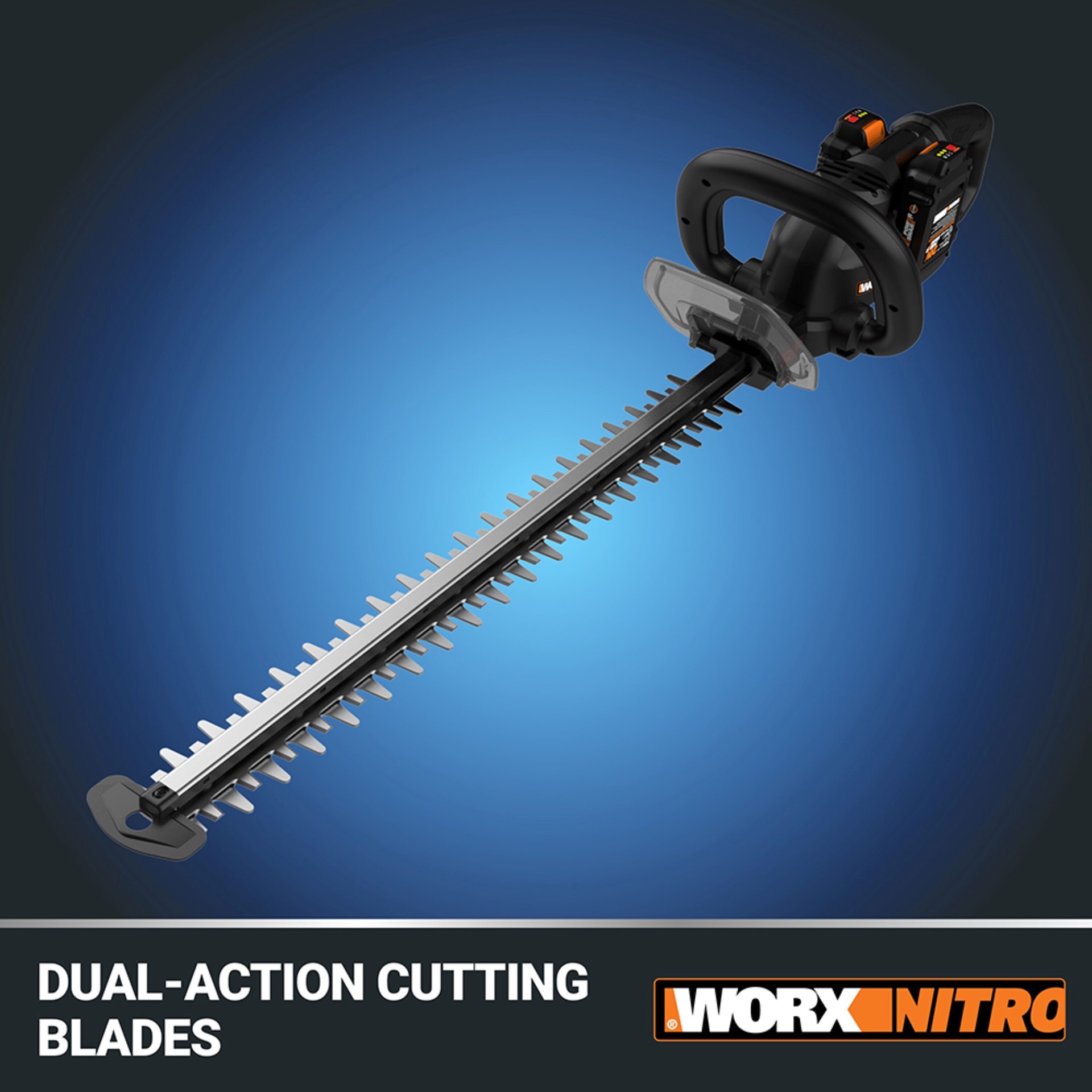 slide 3 of 6, WORX Nitro Power Share 40-volt 25-in Battery Hedge Trimmer 2 Ah Battery Included , Charger Included, 1 ct