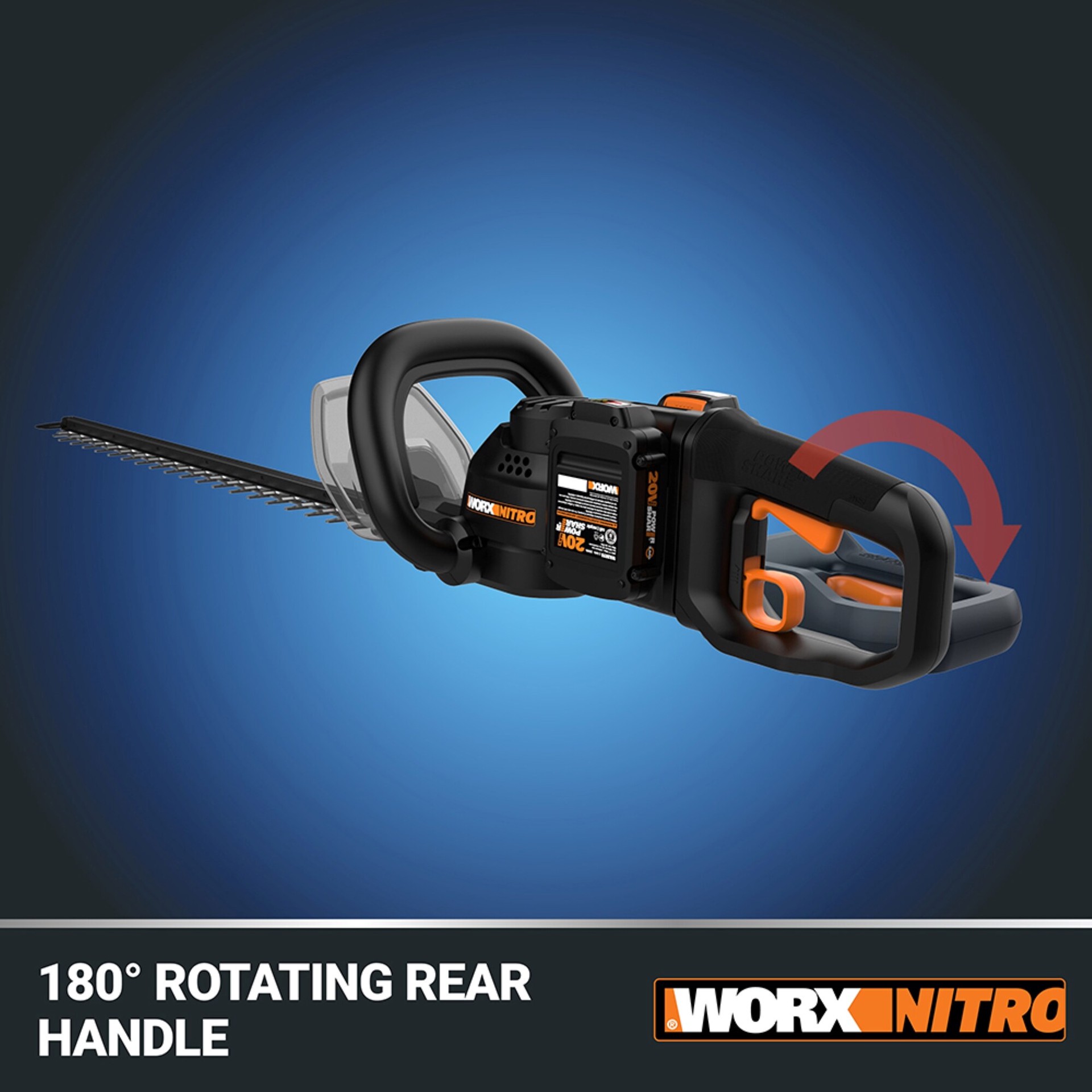 slide 4 of 6, WORX Nitro Power Share 40-volt 25-in Battery Hedge Trimmer 2 Ah Battery Included , Charger Included, 1 ct