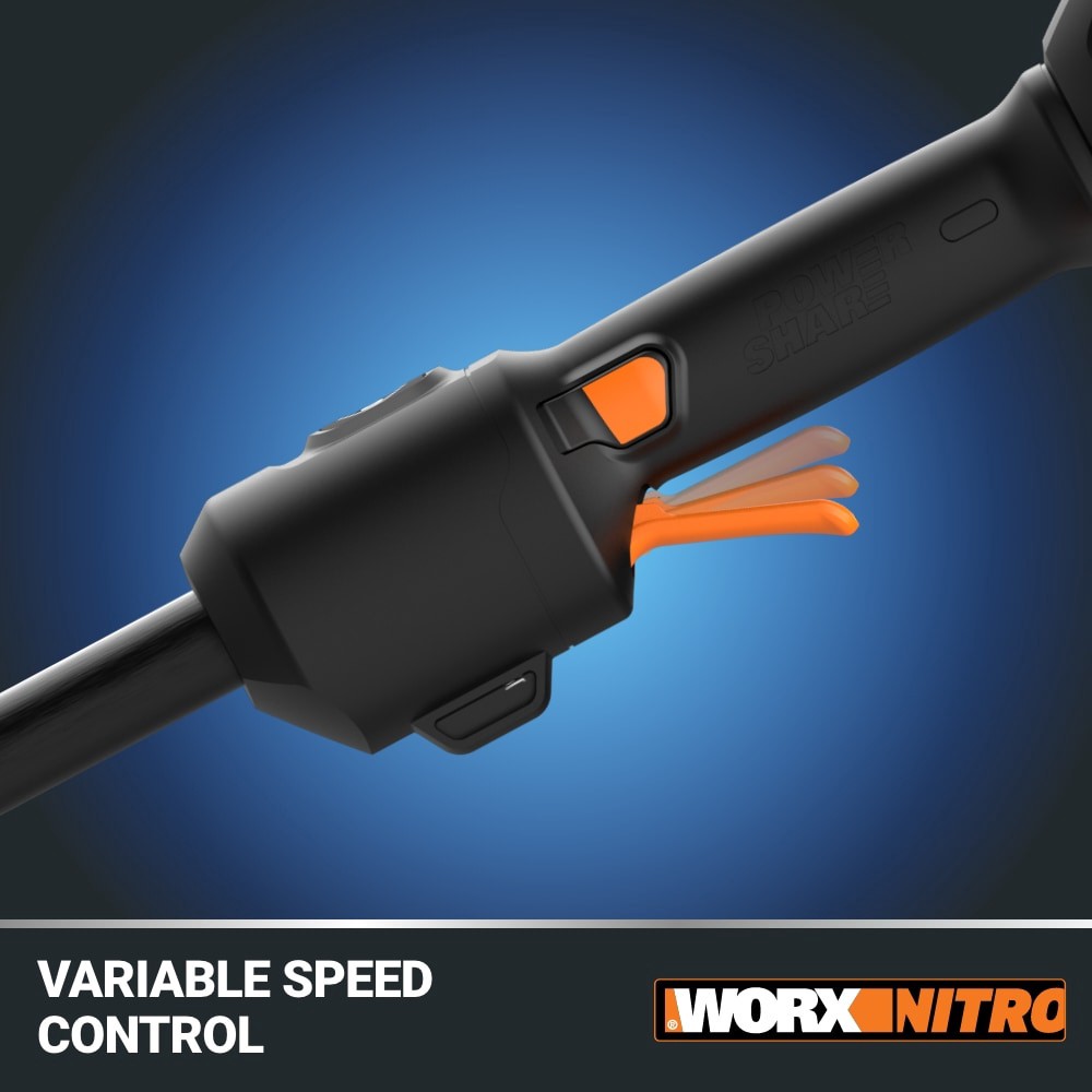 slide 6 of 6, WORX Nitro Power Share 40-volt Cordless Battery String Trimmer and Leaf Blower and 4 Ah (Battery Included) (Charger Included), 1 ct