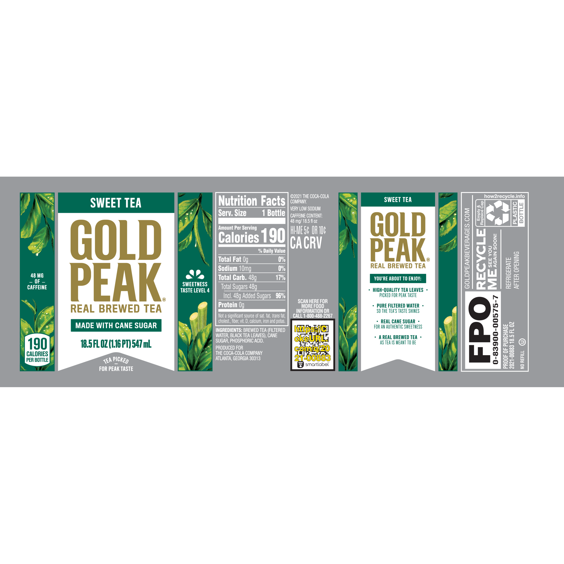 slide 3 of 5, Gold Peak 18.5 - fl oz Sweet Black Tea Soft Drink, 1 ct