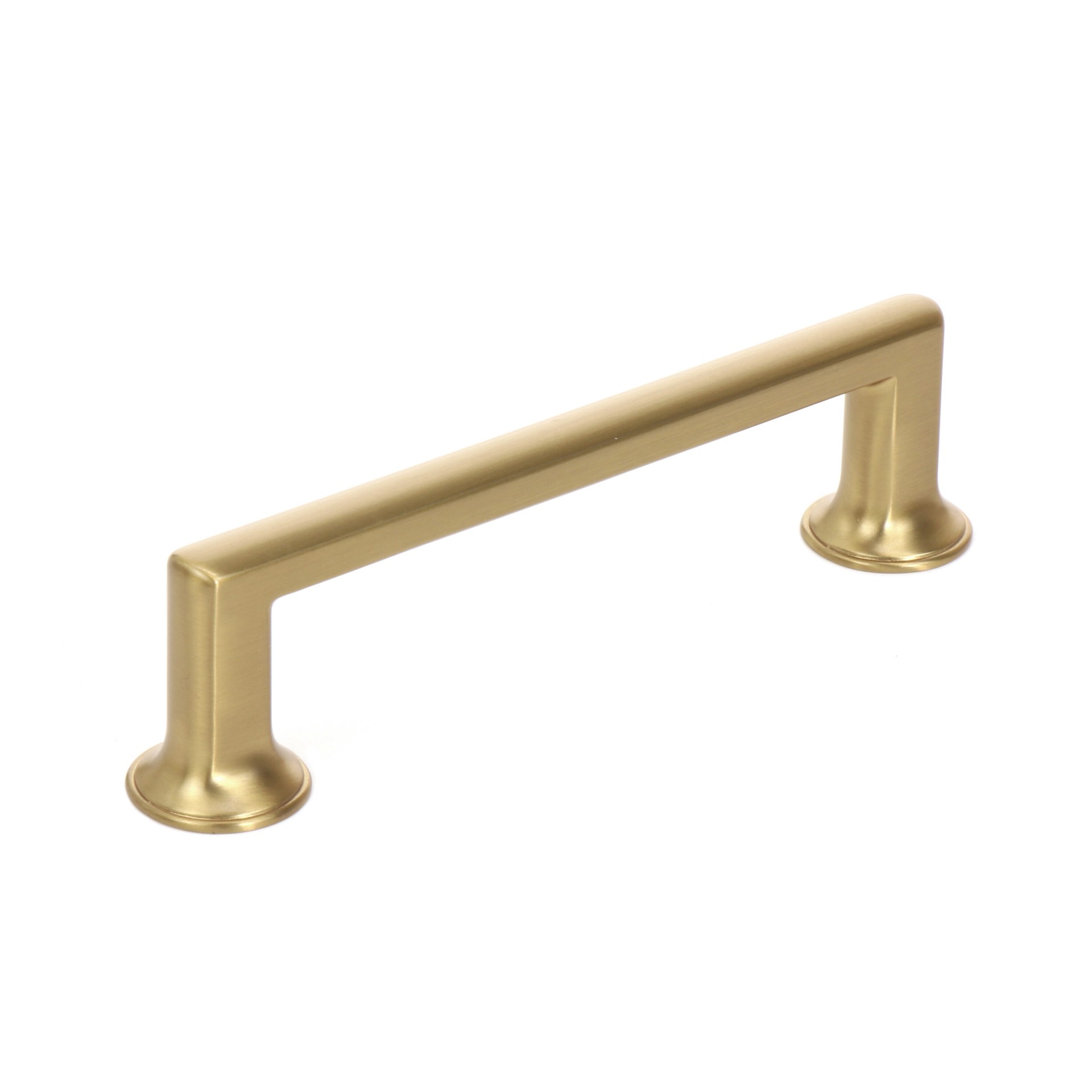 slide 1 of 6, allen + roth Lowder 3-3/4-in , 96mm Center to Center Brushed Gold Rectangular Bar Drawer Pull, 1 ct