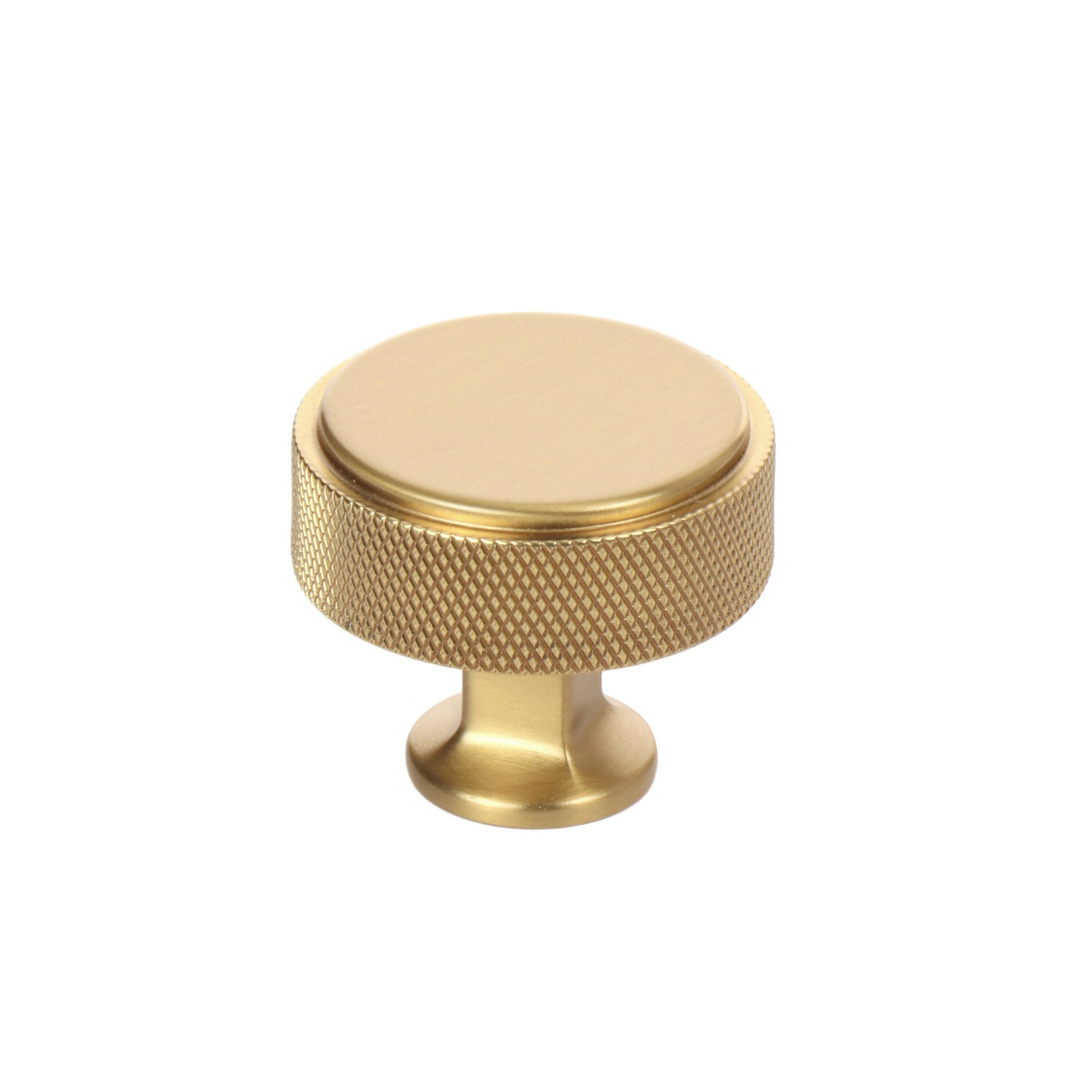 slide 1 of 6, allen + roth Hadley 1-1/4-in Brushed Gold Round Transitional Cabinet Knob, 1 ct