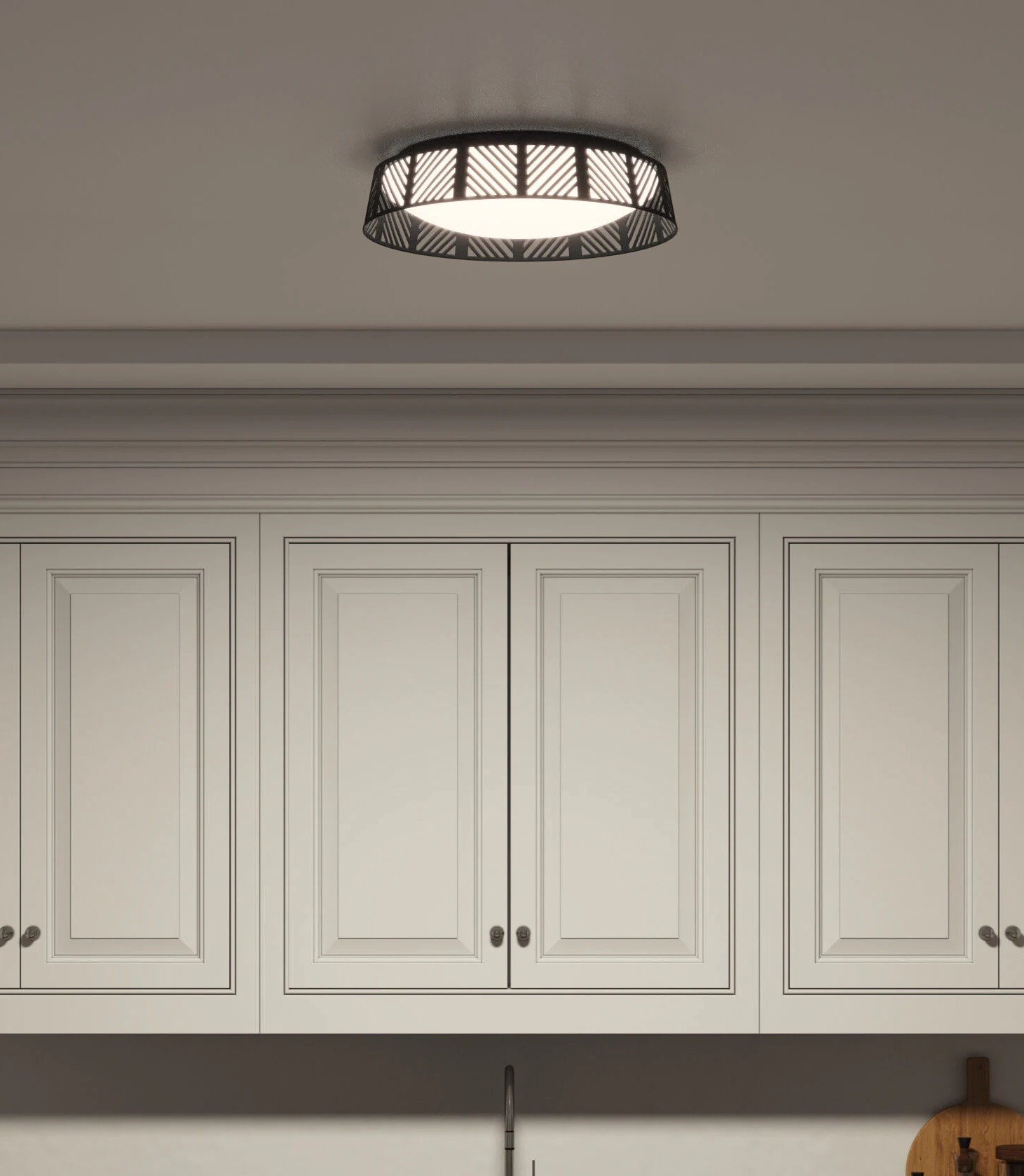 slide 2 of 6, allen + roth Makia 5 CCT 1 -Light 17.5-in Matte Black Integrated LED Flush Mount Light, 1 ct