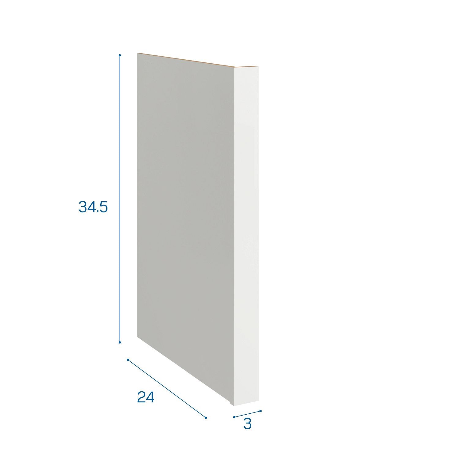 slide 3 of 6, Project Source Conway Cabinet End Panel 3-in W x 34.5-in H x 24-in D White Painted (Dishwasher Cabinet End Panel), 1 ct