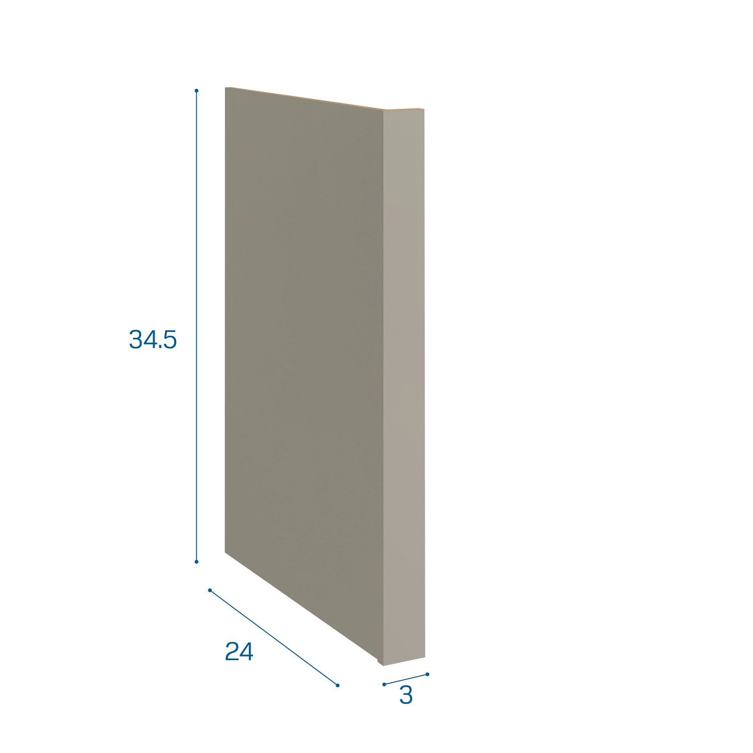 slide 3 of 6, Project Source Burlington Cabinet End Panel 3-in W x 34.5-in H x 24-in D Gray Laminate (Dishwasher Cabinet End Panel), 1 ct