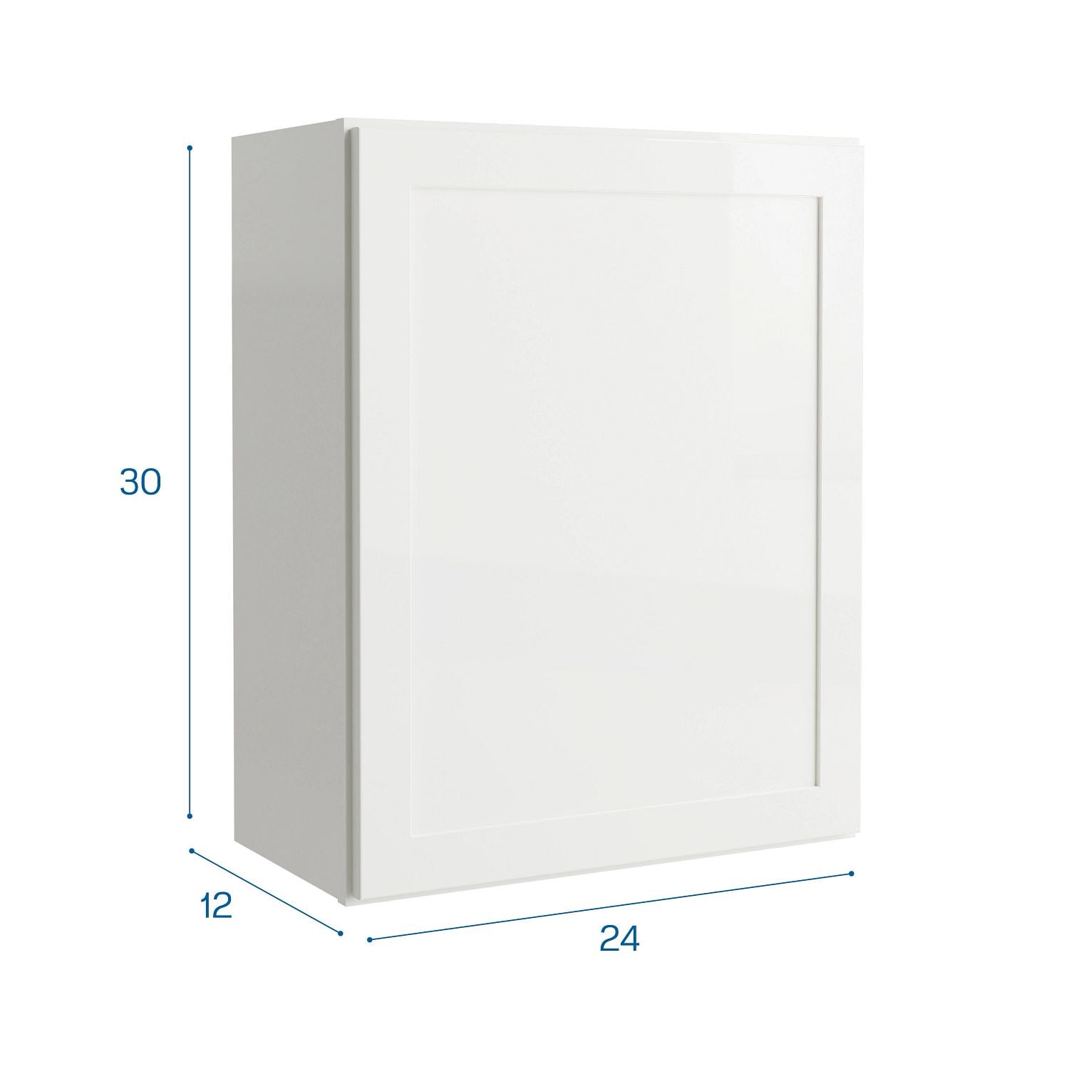 slide 6 of 6, Project Source Conway 24-in W x 30-in H x 12-in D White Wall Fully Assembled Cabinet Recessed Panel Shaker, 1 ct