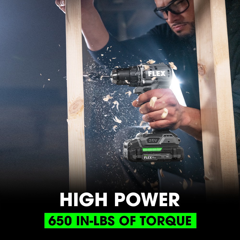 slide 4 of 6, FLEX COMPACT 24-volt 2-Tool Brushless Power Tool Combo Kit with Soft Case (2-Batteries Included and Charger Included), 1 ct