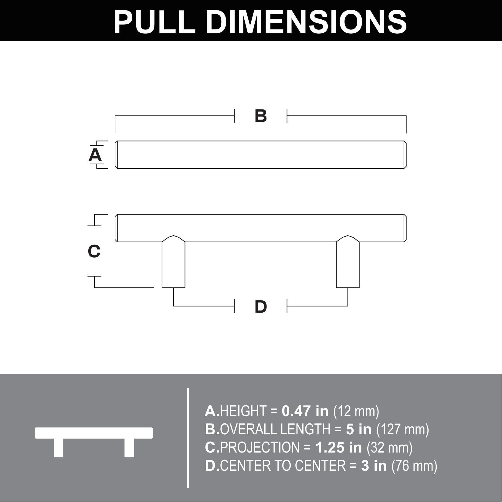 slide 6 of 6, Style Selections 3-in , 76mm Center to Center Stainless Steel Cylindrical Handle Drawer Pulls 25 -Pack, 1 ct