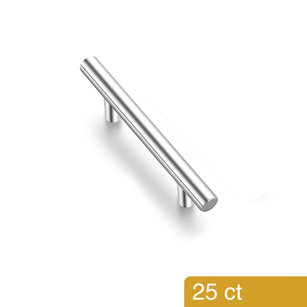 slide 1 of 6, Style Selections 3-in , 76mm Center to Center Stainless Steel Cylindrical Handle Drawer Pulls 25 -Pack, 1 ct