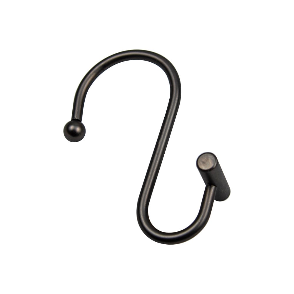 slide 3 of 3, allen + roth Oil Rubbed Bronze Stainless Steel Single Shower Curtain Hooks (12-Pack), 1 ct