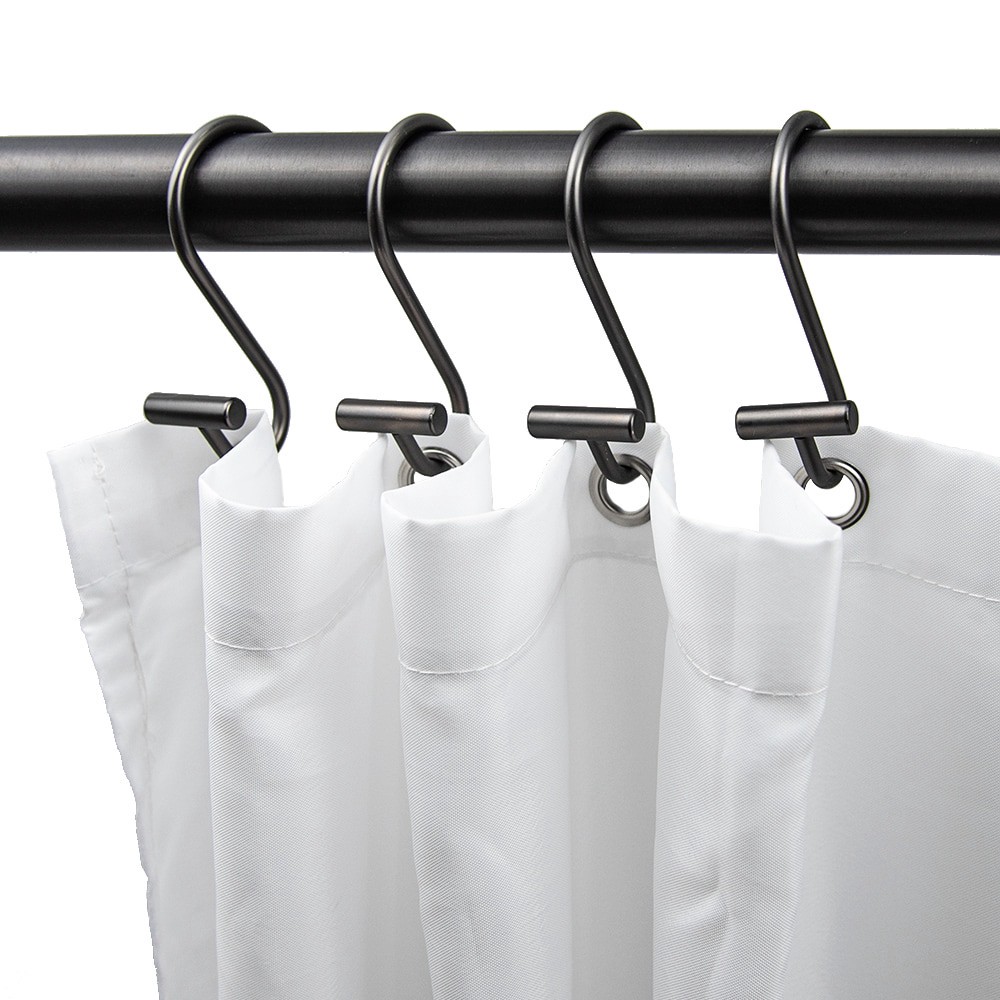 slide 1 of 3, allen + roth Oil Rubbed Bronze Stainless Steel Single Shower Curtain Hooks (12-Pack), 1 ct