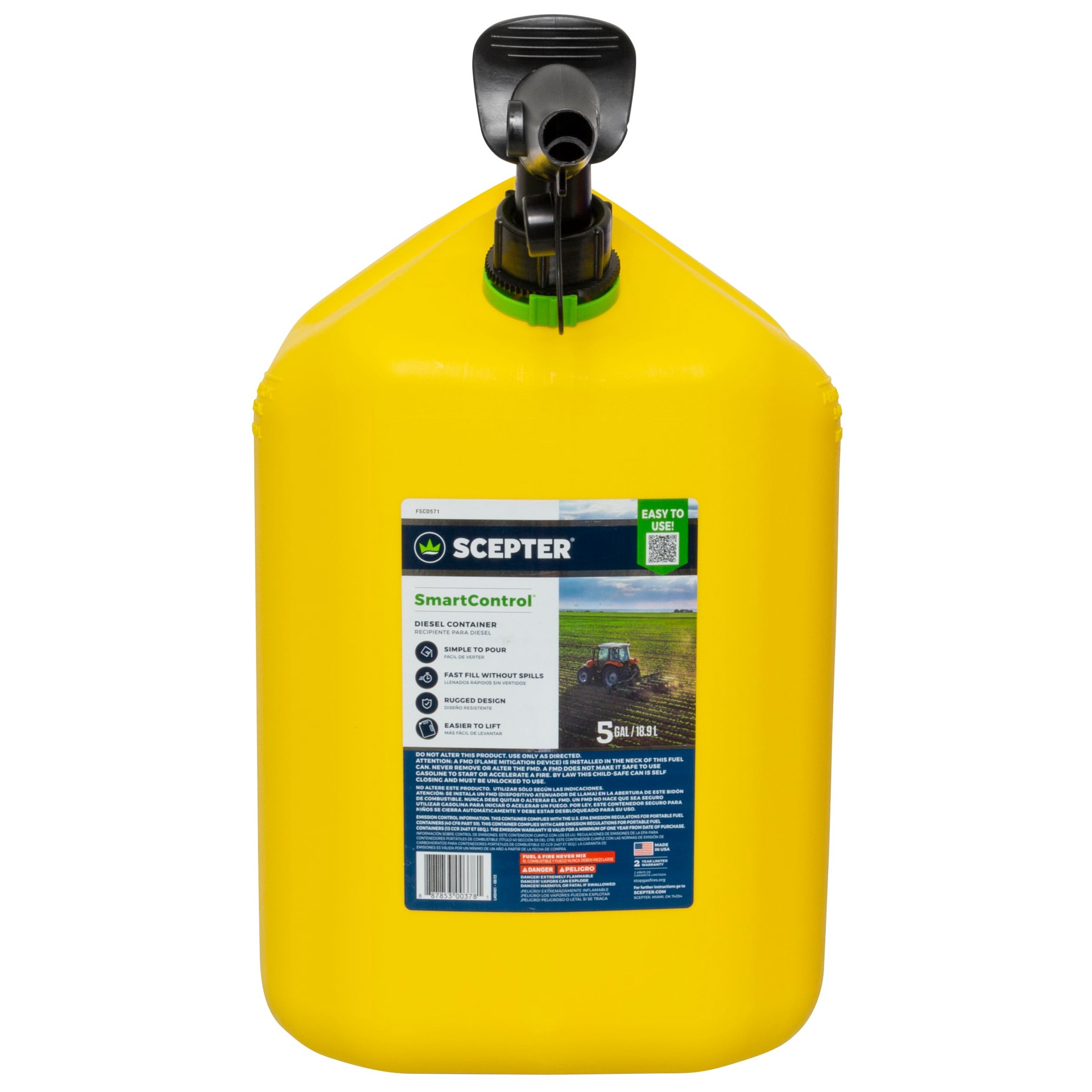 slide 2 of 3, Scepter 5-Gallon Plastic Diesel Fuel Can, 1 ct