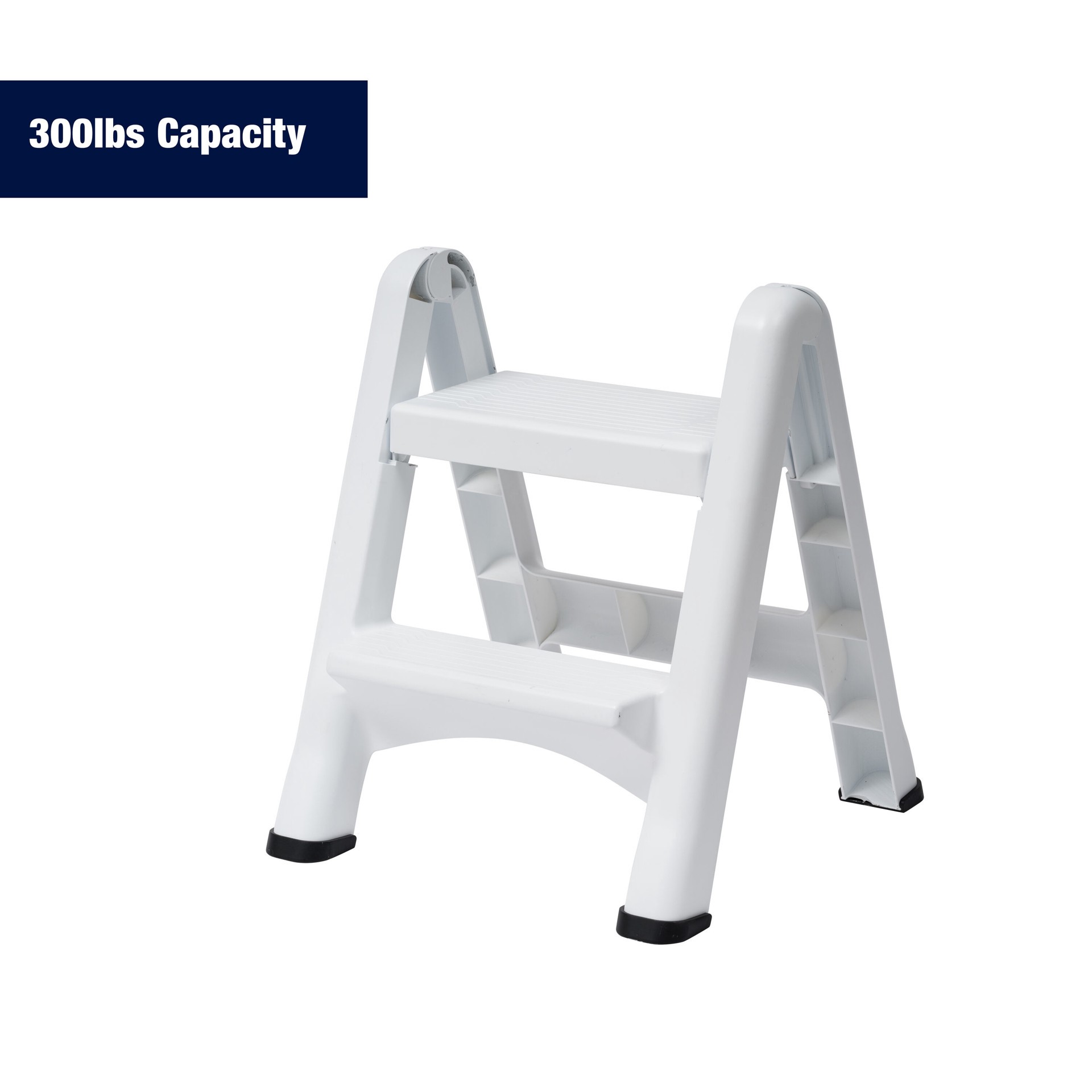 slide 2 of 6, Project Source 2 -Step 300-lb Capacity Plastic Foldable Step Stool, 1 ct