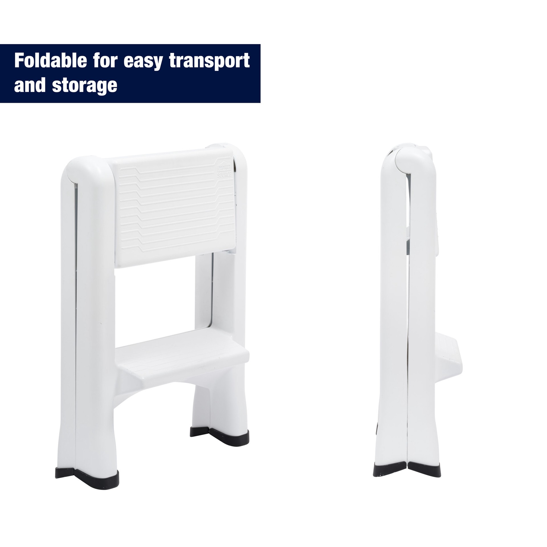 slide 3 of 6, Project Source 2 -Step 300-lb Capacity Plastic Foldable Step Stool, 1 ct