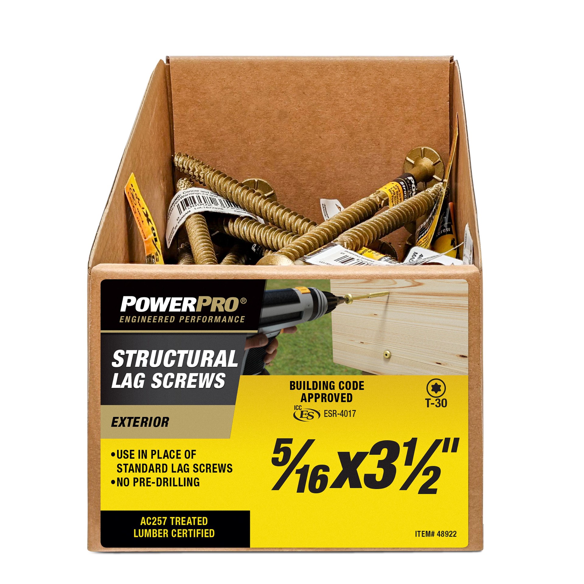 slide 2 of 6, Power Pro 5/16-in x 3-1/2-in Bronze Epoxy Round -Head Exterior Lag screws, 1 ct
