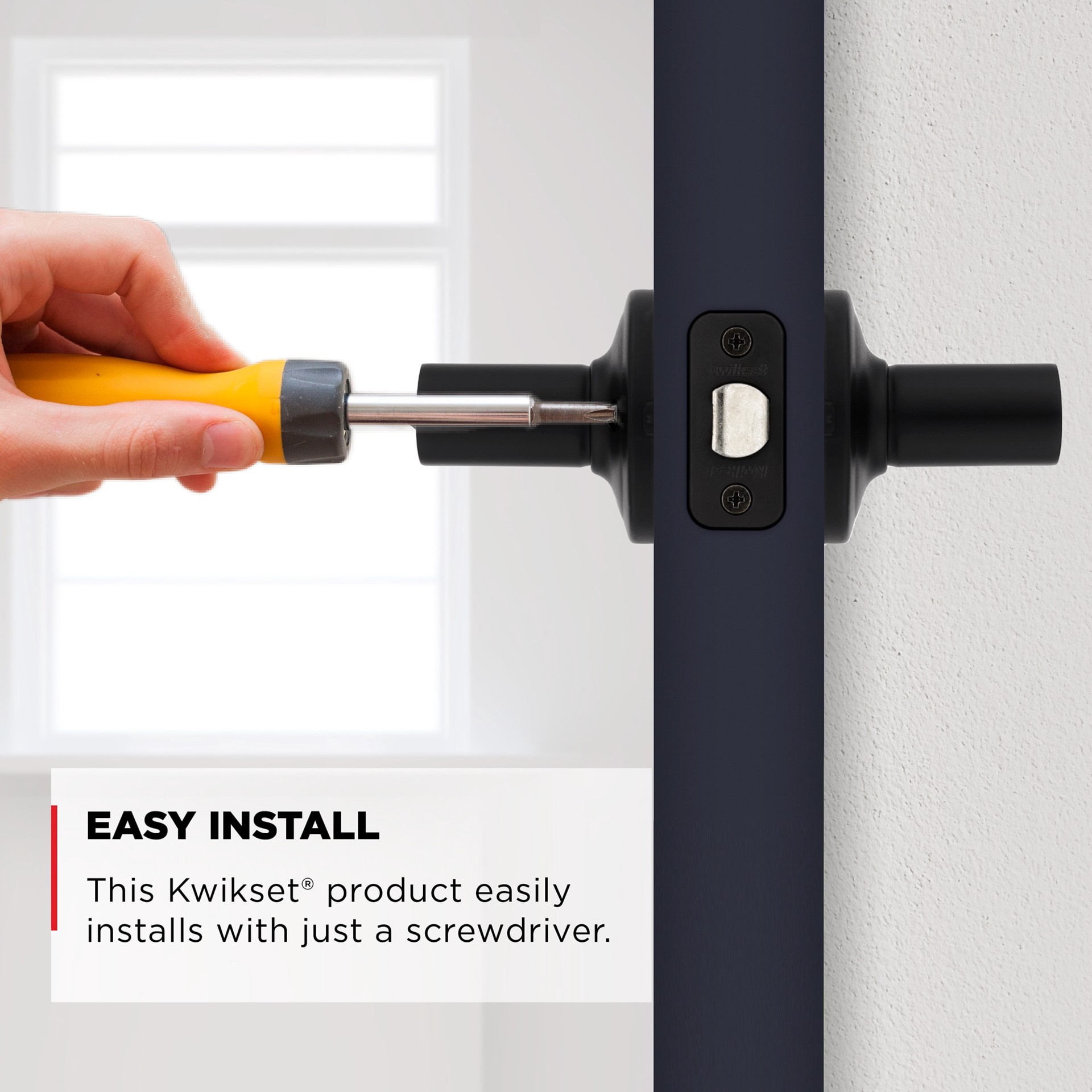 slide 3 of 6, Kwikset Henley Matte Black Interior or Bed/Bath Privacy Door Handle, 1 ct