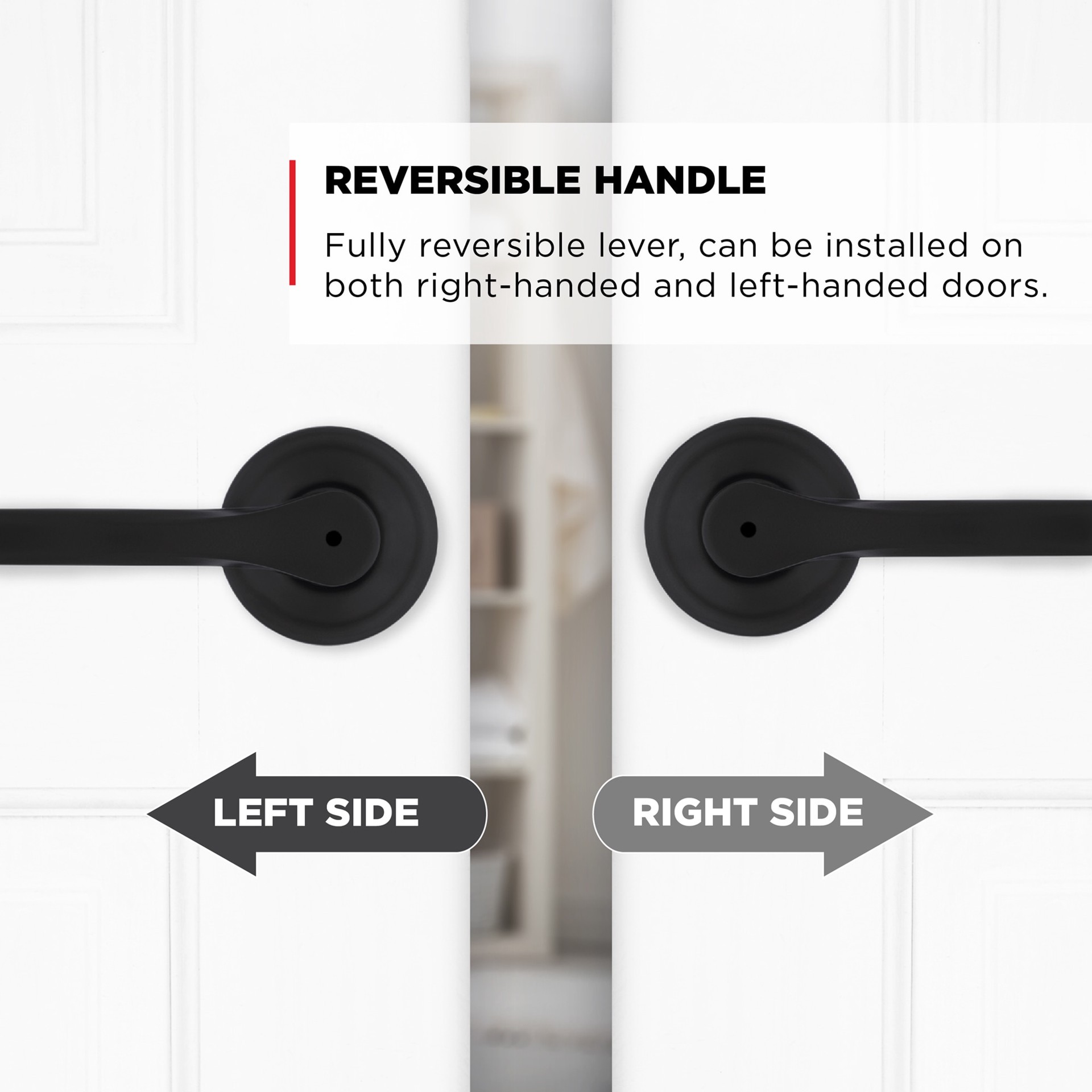 slide 5 of 6, Kwikset Henley Matte Black Interior or Bed/Bath Privacy Door Handle, 1 ct
