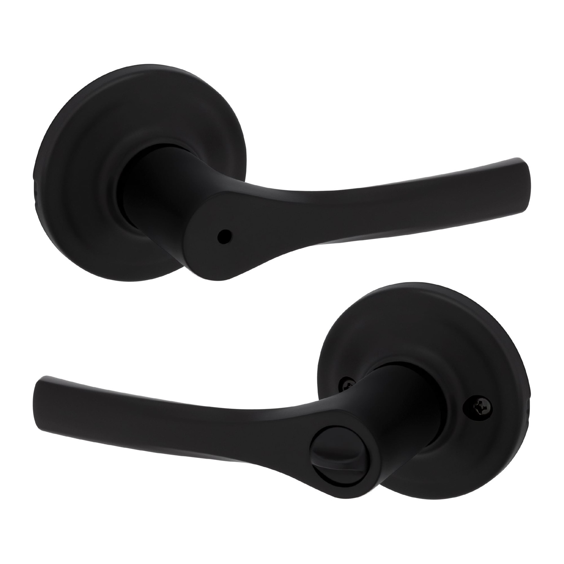 slide 1 of 6, Kwikset Henley Matte Black Interior or Bed/Bath Privacy Door Handle, 1 ct