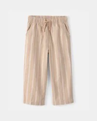 Carter's Toddler Striped Linen Pants - Brown Tan 3T