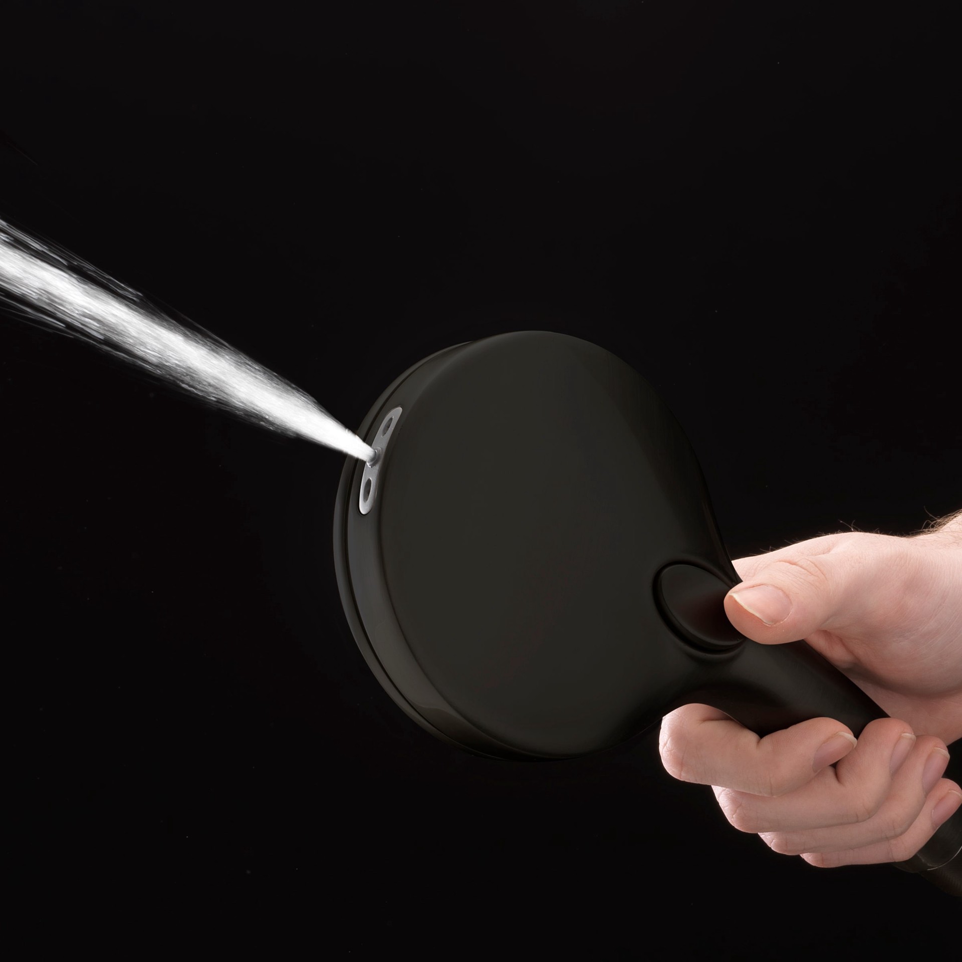 slide 5 of 6, allen + roth Nevis 6 -Spray Matte Black 3.5-in Round Handheld Shower Head 1.8 GPM, 1 ct