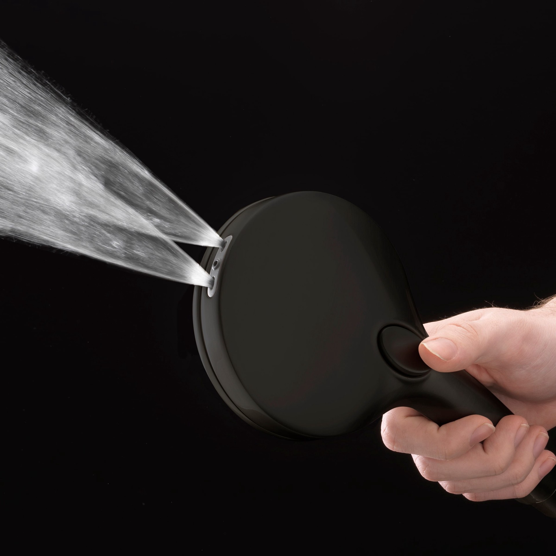 slide 6 of 6, allen + roth Nevis 6 -Spray Matte Black 3.5-in Round Handheld Shower Head 1.8 GPM, 1 ct