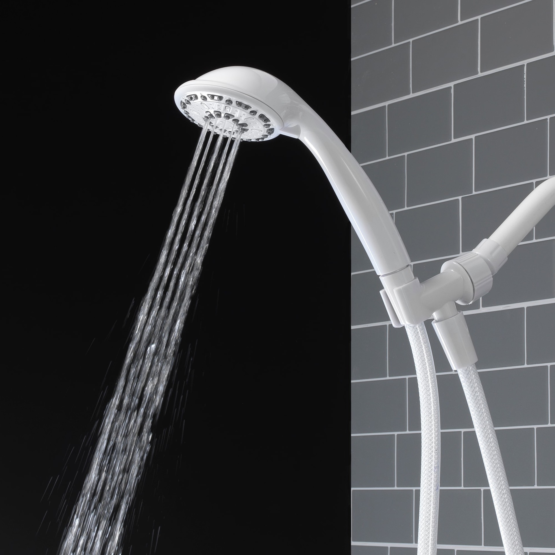 slide 3 of 6, Project Source 3 -Spray White 2.5-in Round Handheld Shower Head 1.8 GPM, 1 ct