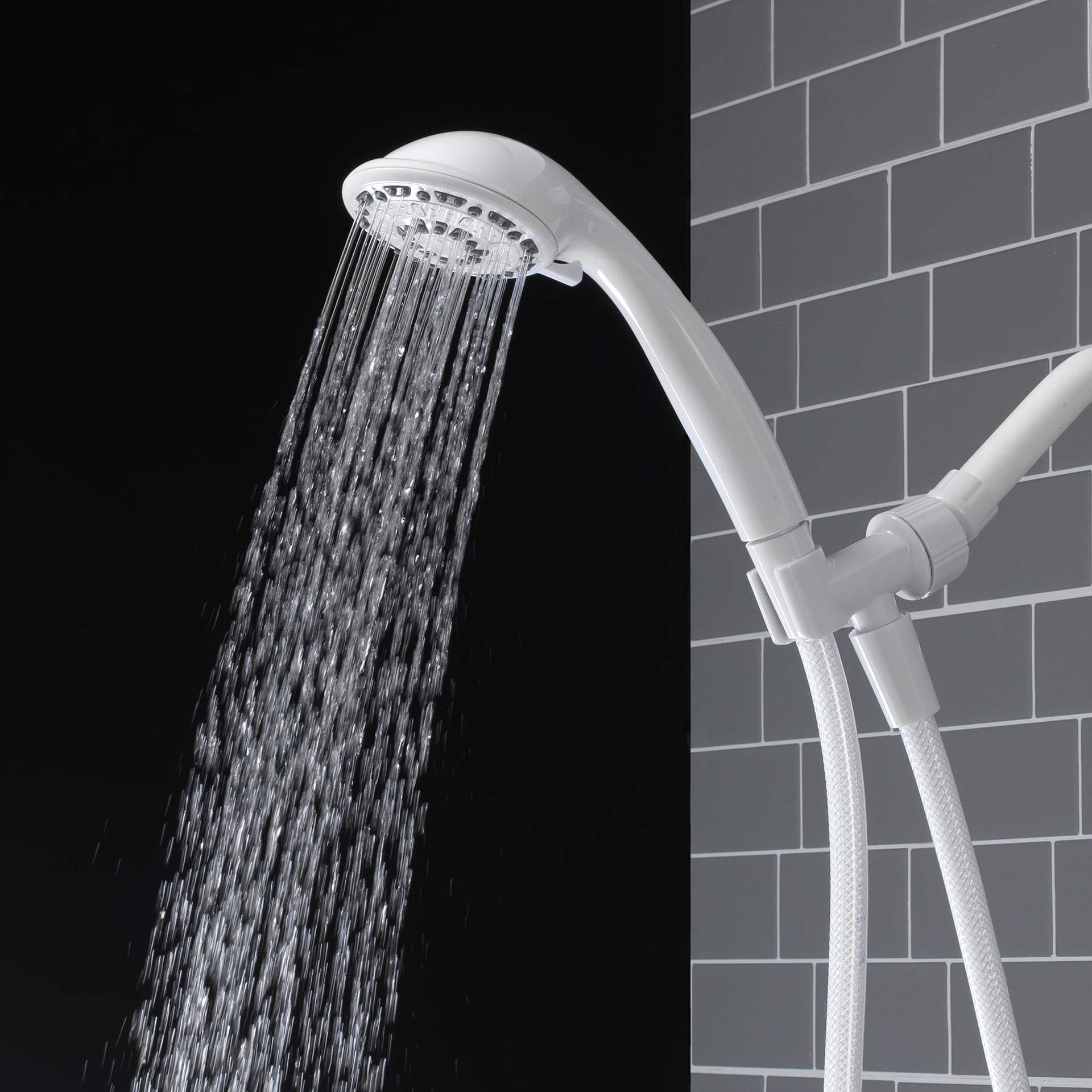 slide 4 of 6, Project Source 3 -Spray White 2.5-in Round Handheld Shower Head 1.8 GPM, 1 ct