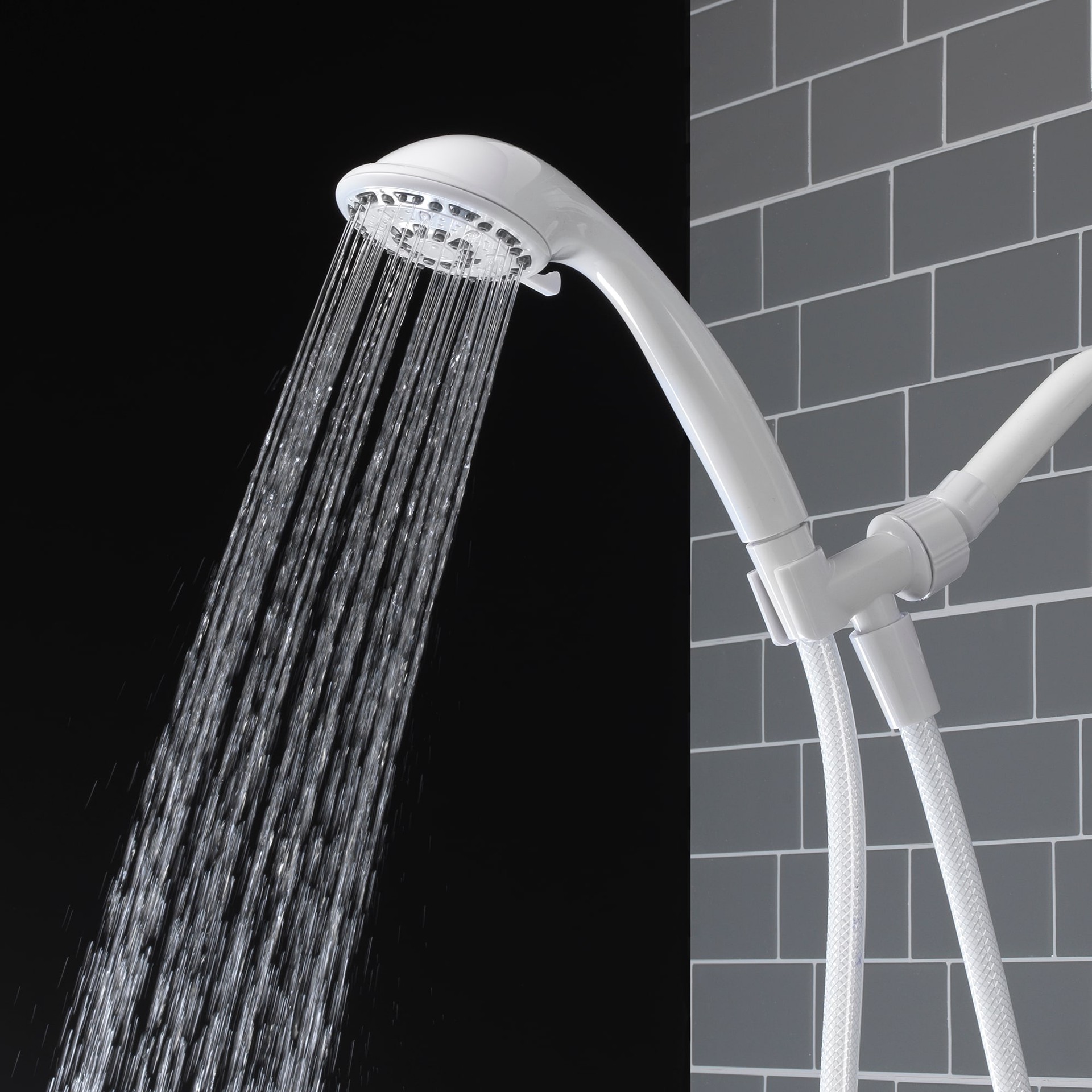 slide 5 of 6, Project Source 3 -Spray White 2.5-in Round Handheld Shower Head 1.8 GPM, 1 ct