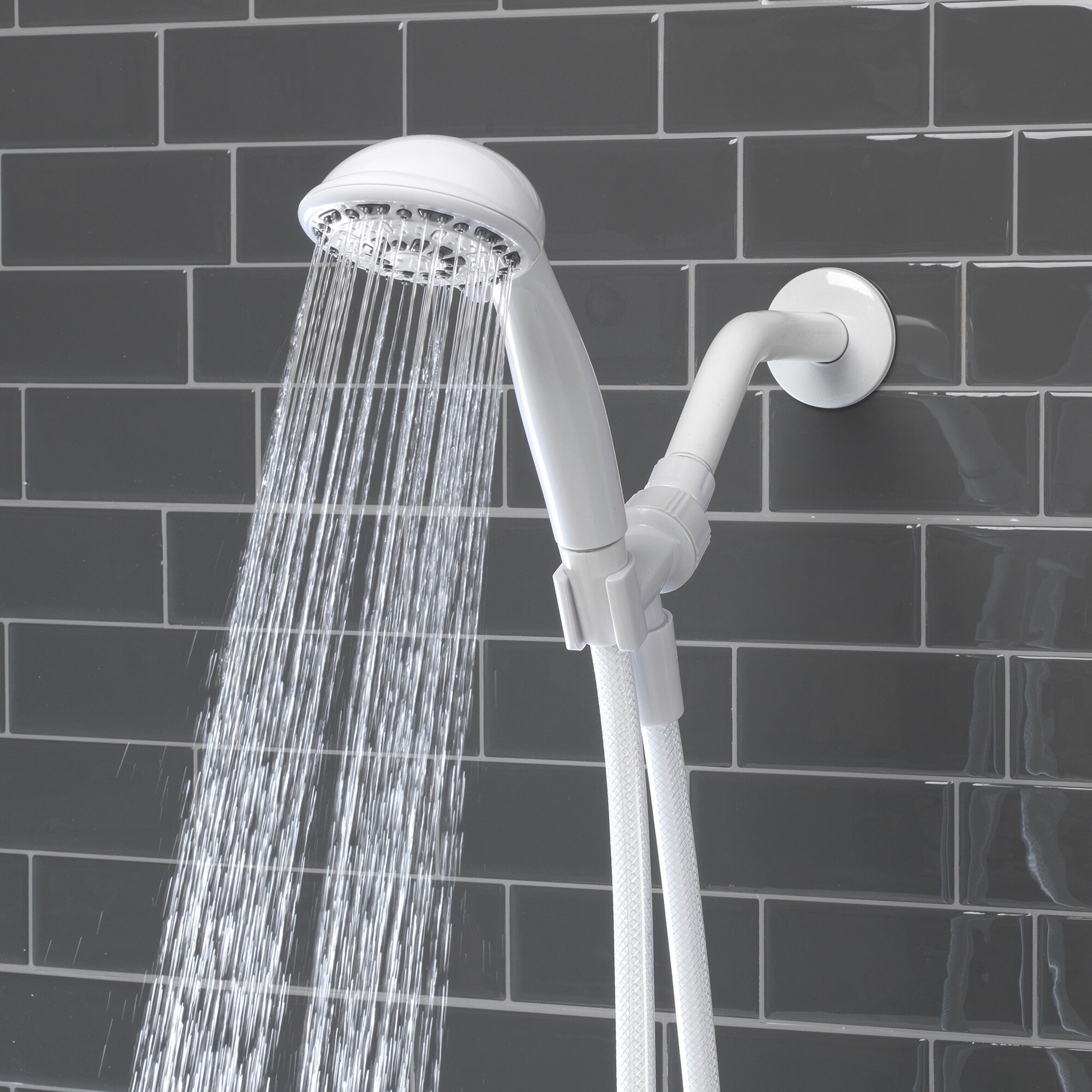 slide 6 of 6, Project Source 3 -Spray White 2.5-in Round Handheld Shower Head 1.8 GPM, 1 ct