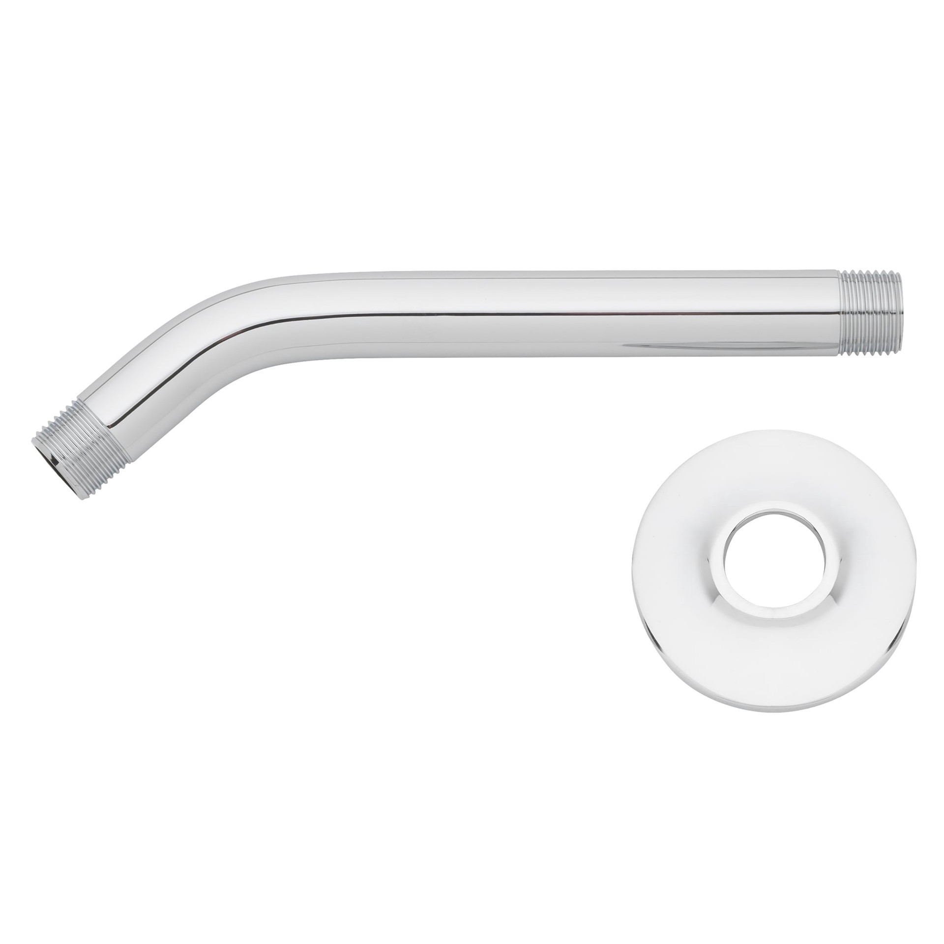 slide 4 of 5, Project Source Chrome 8-in Universal Shower Shower arm and flange 0.5-in -ID, 1 ct