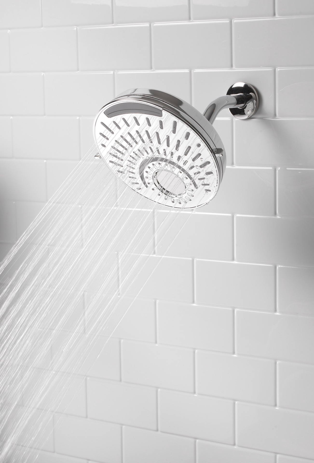 slide 3 of 6, allen + roth Nottingham 5 -Spray Chrome 8-in Round Shower Head 1.8 GPM, 1 ct