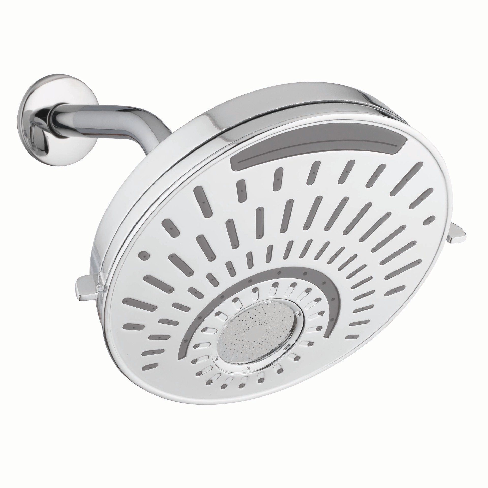 slide 2 of 6, allen + roth Nottingham 5 -Spray Chrome 8-in Round Shower Head 1.8 GPM, 1 ct
