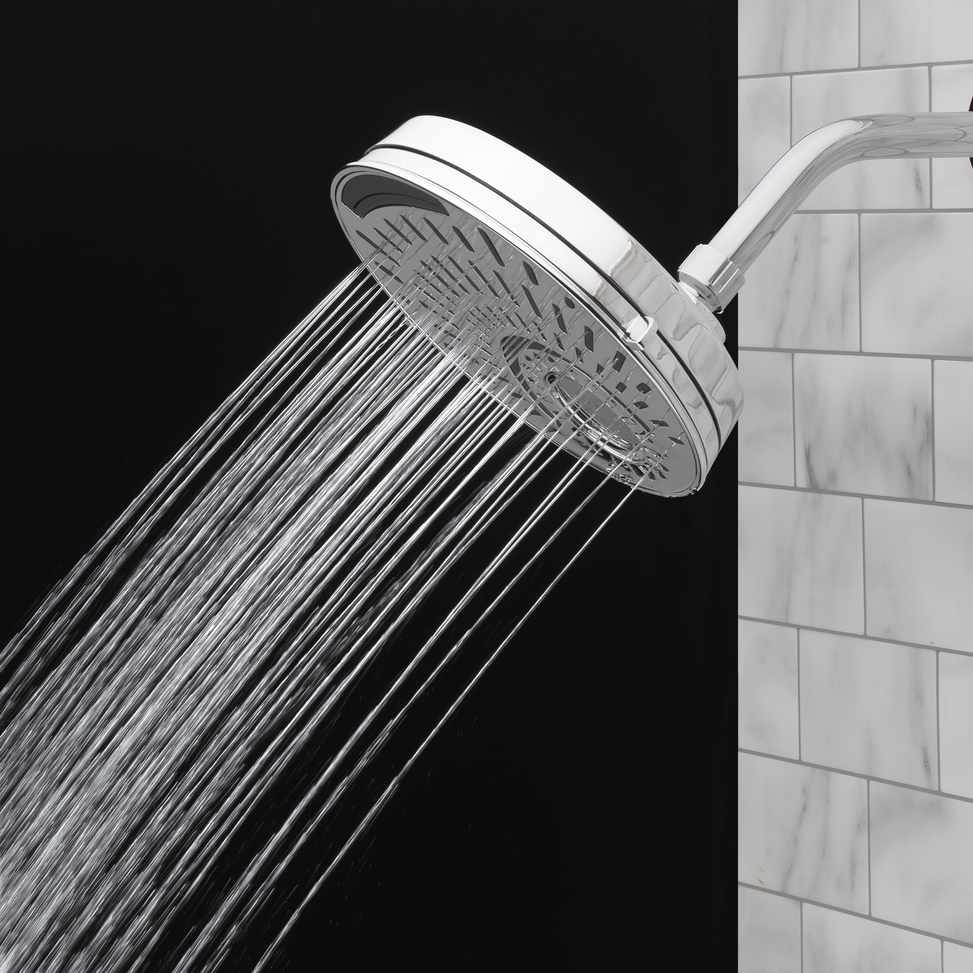 slide 4 of 6, allen + roth Nottingham 5 -Spray Chrome 8-in Round Shower Head 1.8 GPM, 1 ct