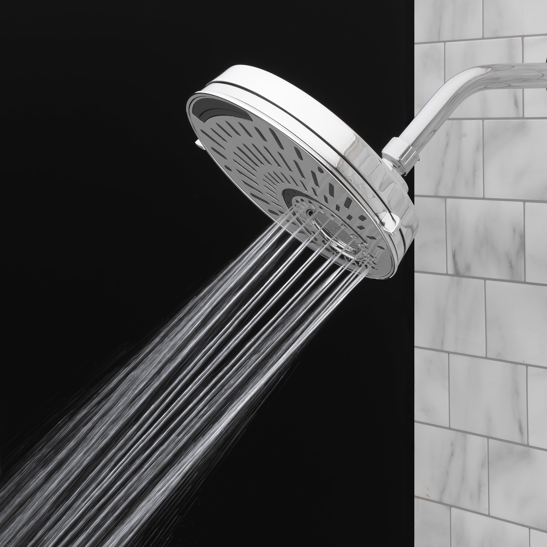 slide 5 of 6, allen + roth Nottingham 5 -Spray Chrome 8-in Round Shower Head 1.8 GPM, 1 ct