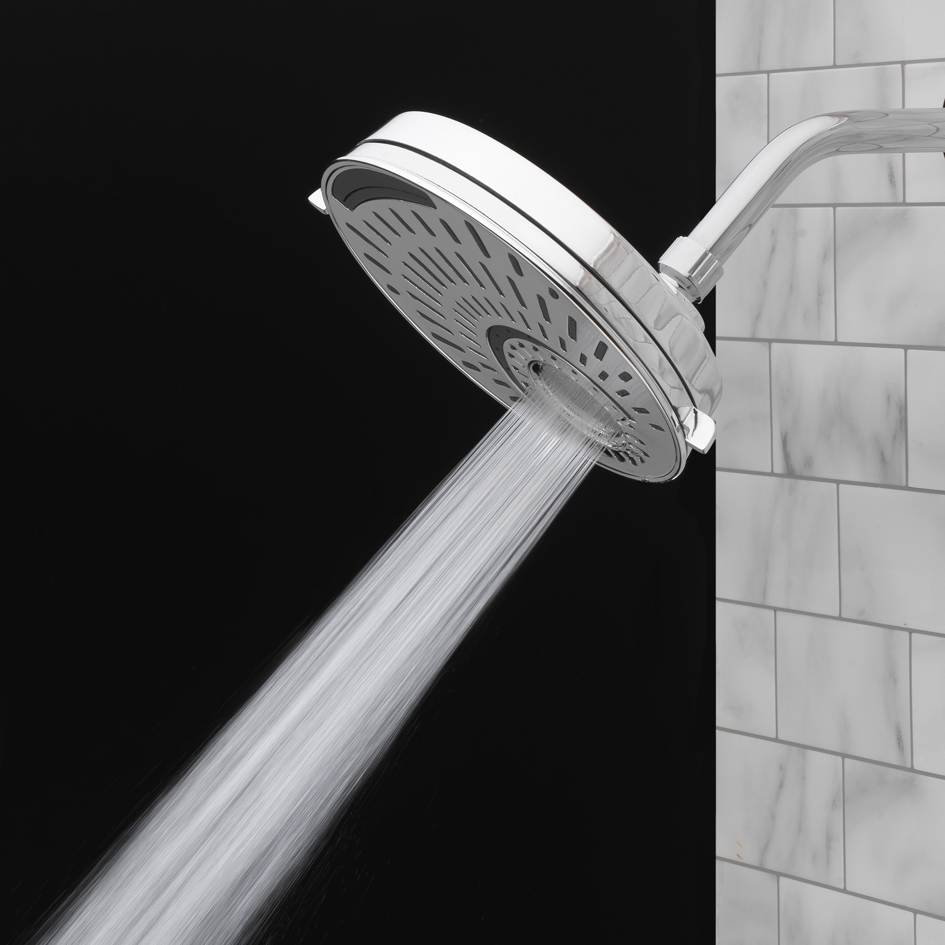 slide 6 of 6, allen + roth Nottingham 5 -Spray Chrome 8-in Round Shower Head 1.8 GPM, 1 ct